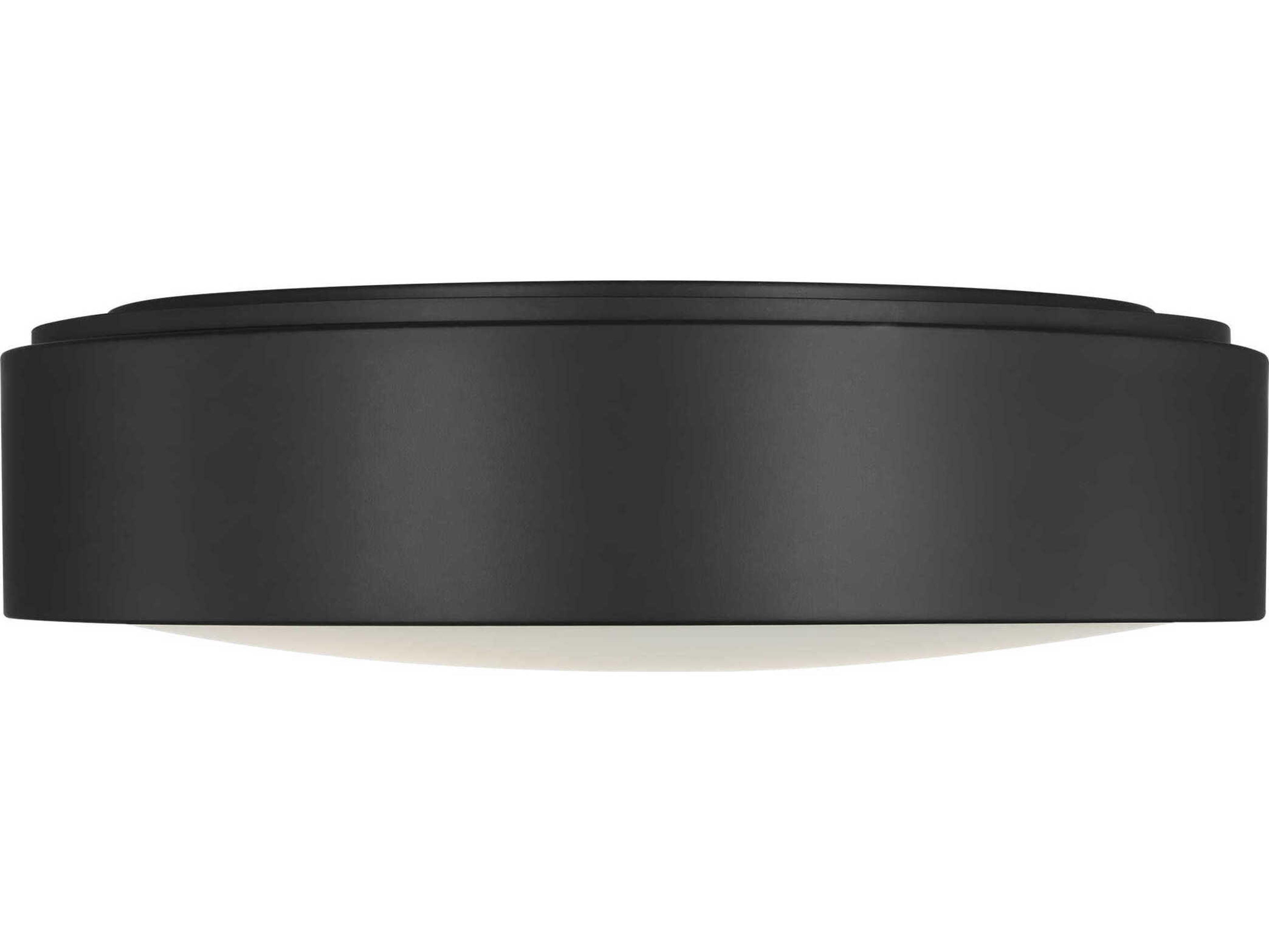 Generation Lighting Albee 2-Light Midnight Black Round Flush Mount