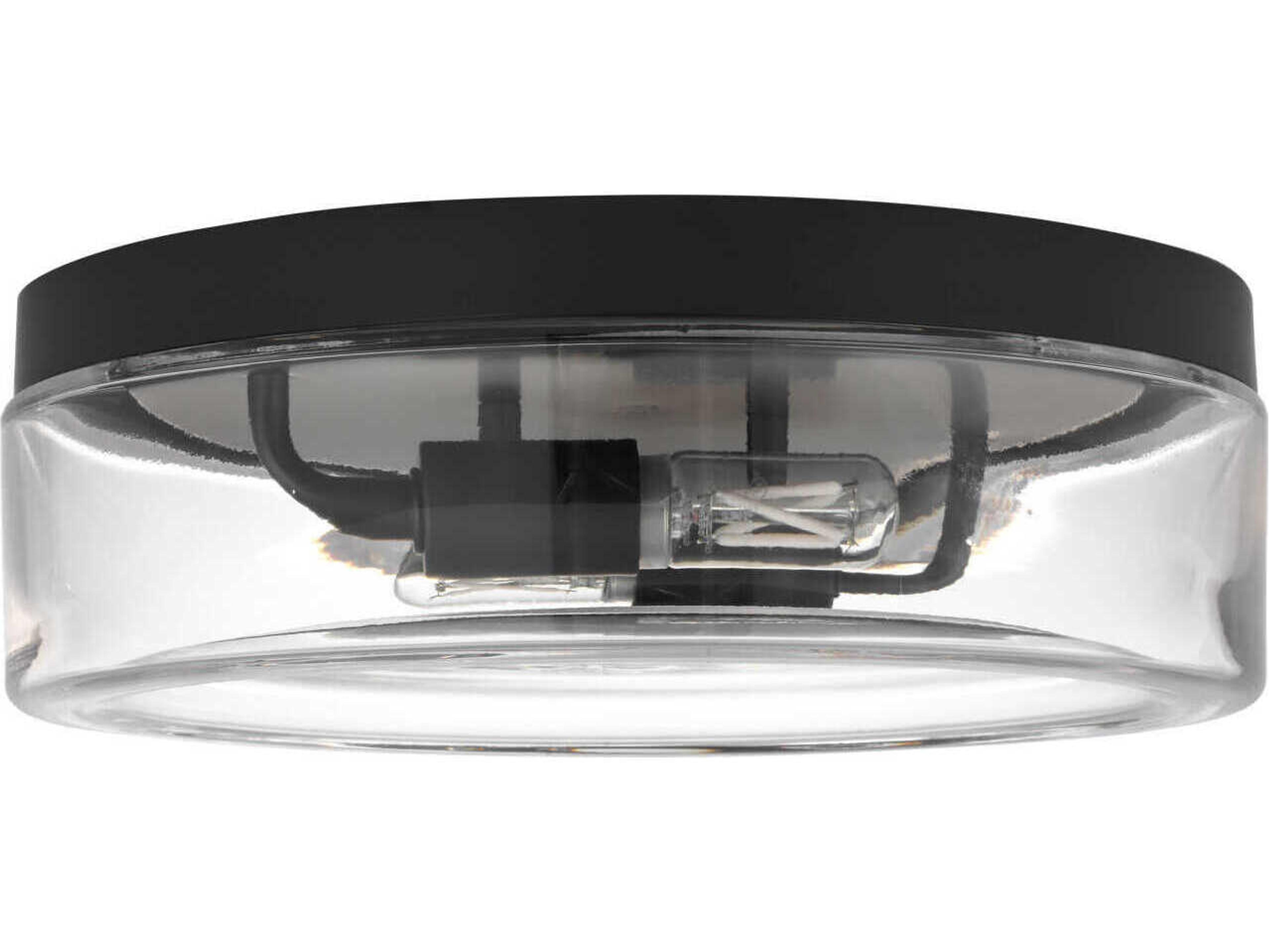 Generation Lighting Rhett 2-Light Midnight Black Round Flush Mount
