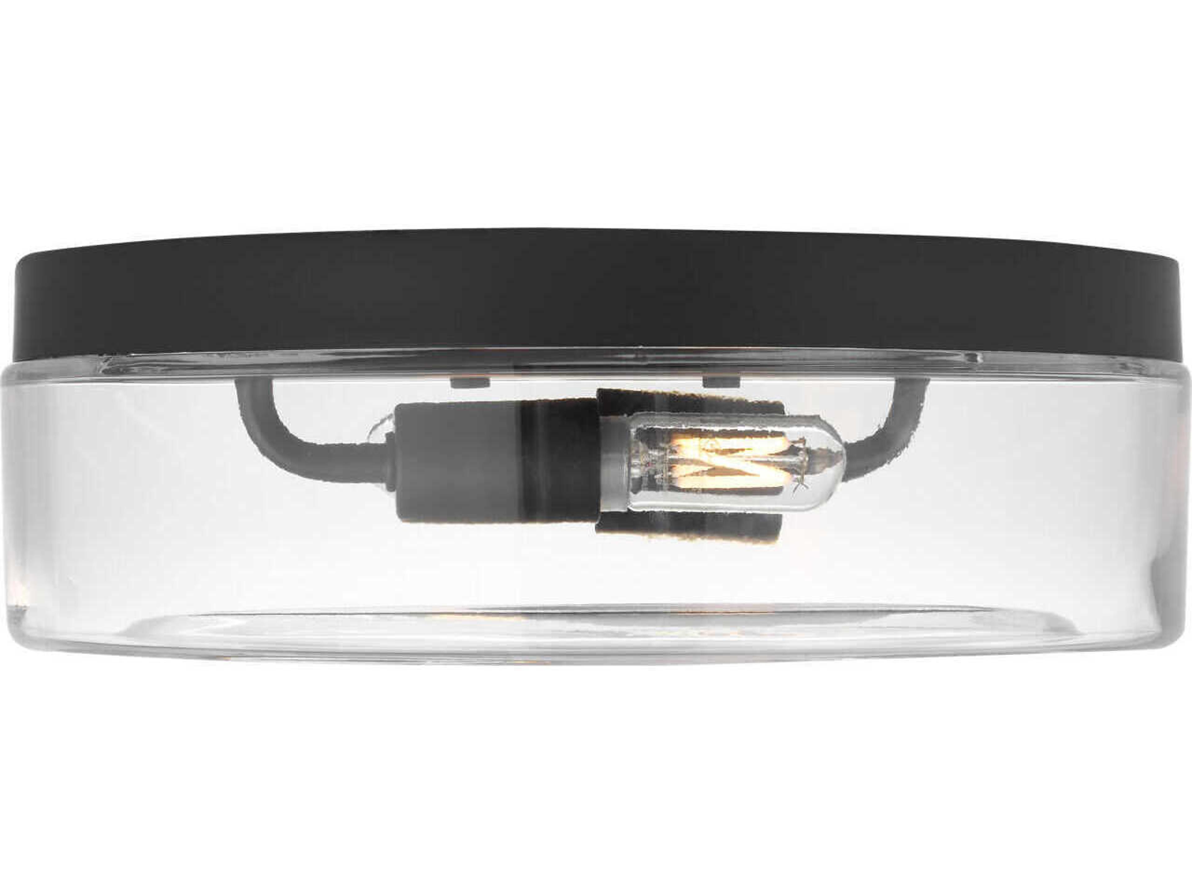 Generation Lighting Rhett 2-Light Midnight Black Round Flush Mount