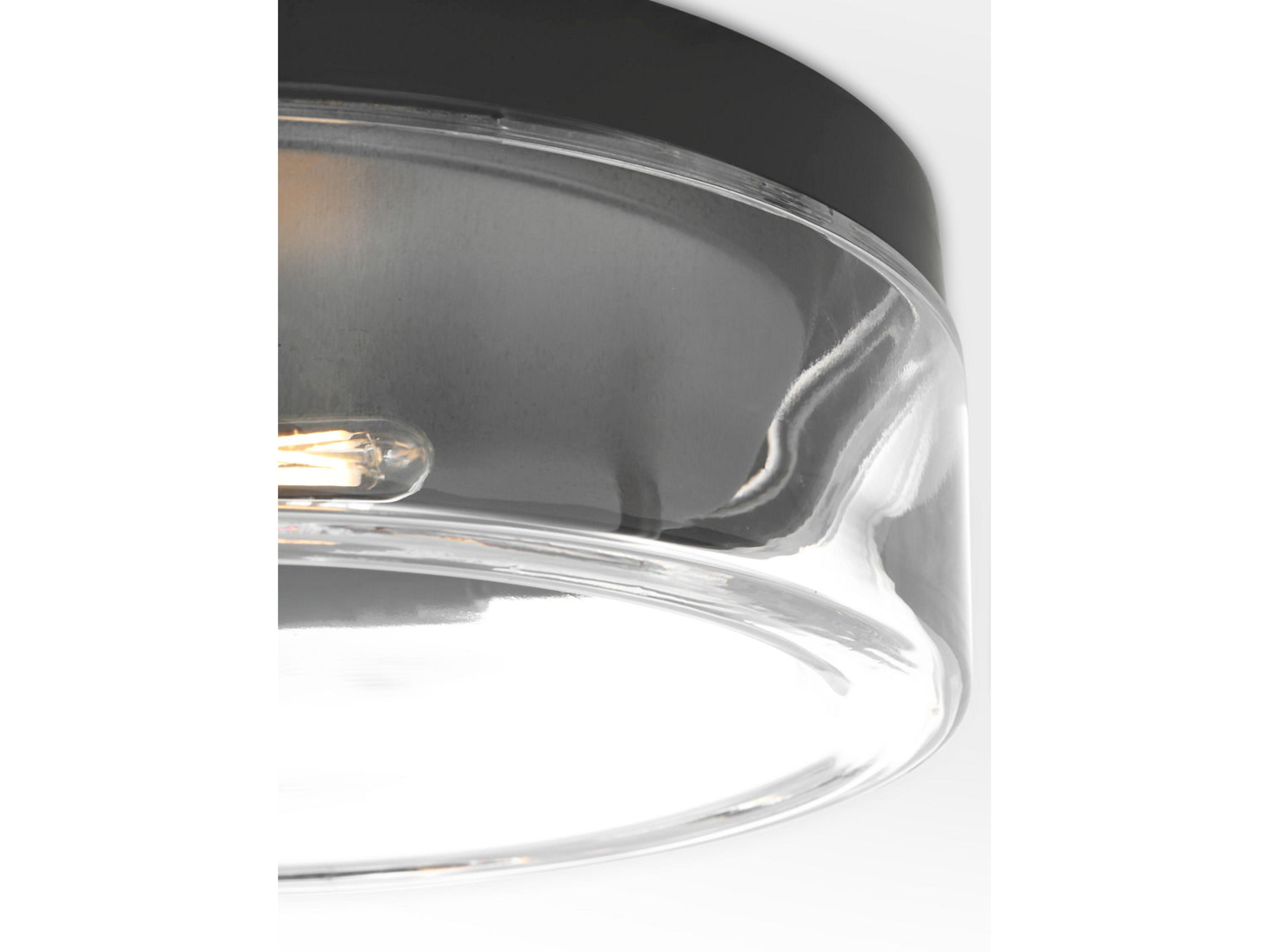 Generation Lighting Rhett 2-Light Midnight Black Round Flush Mount