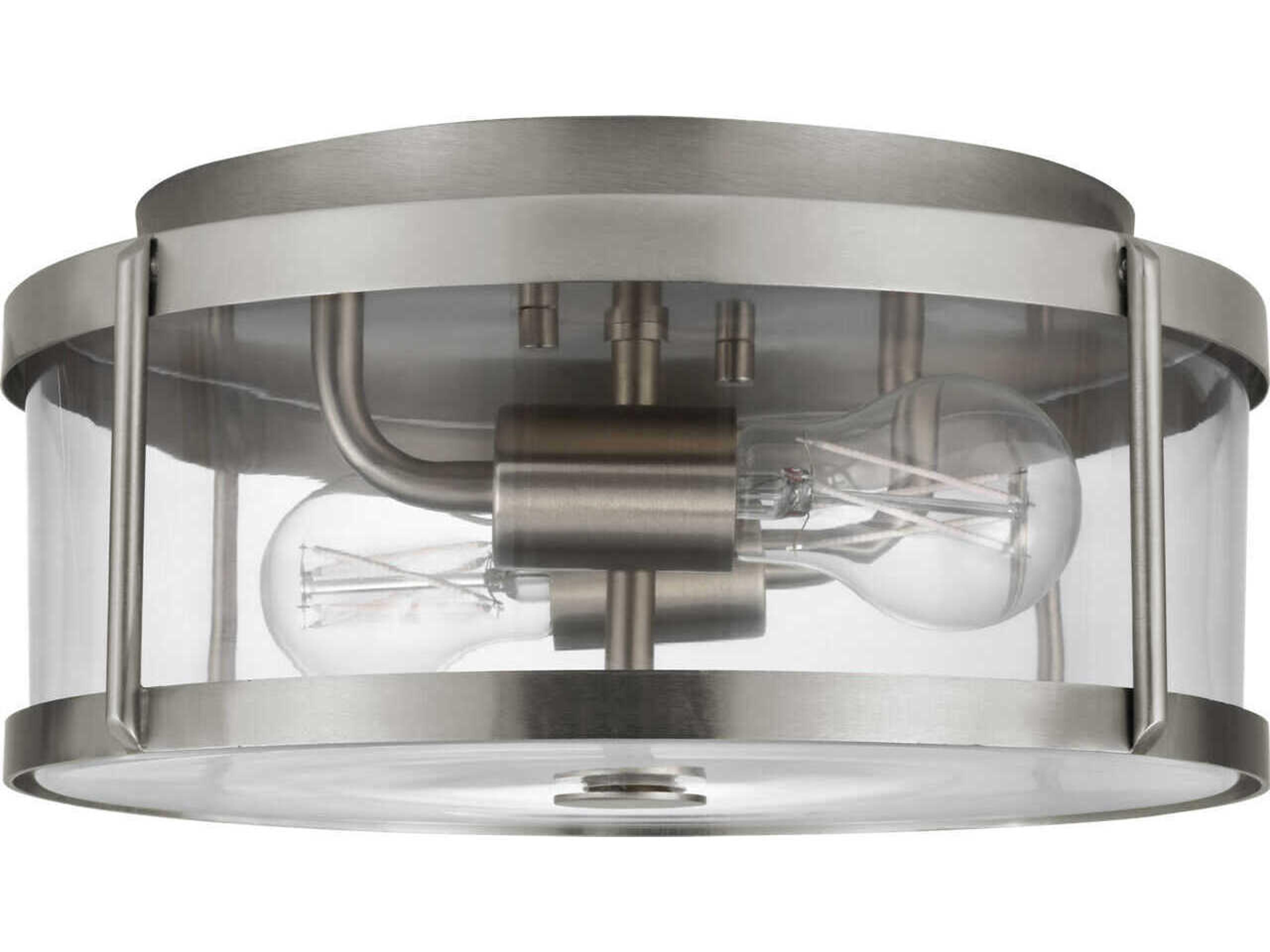 Generation Lighting Lumra 2-Light Brushed Nickel Round Flush Mount