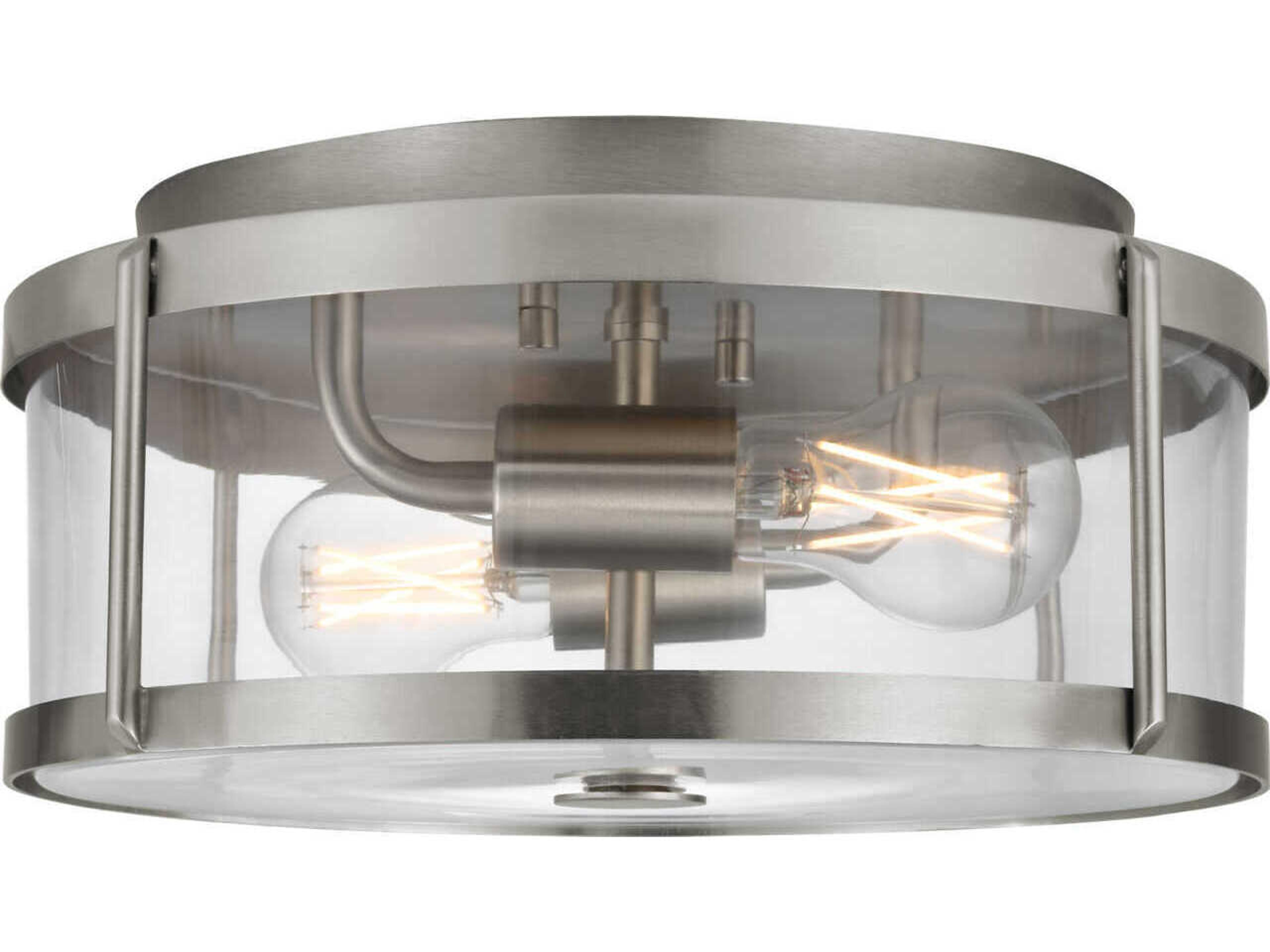 Generation Lighting Lumra 2-Light Brushed Nickel Round Flush Mount