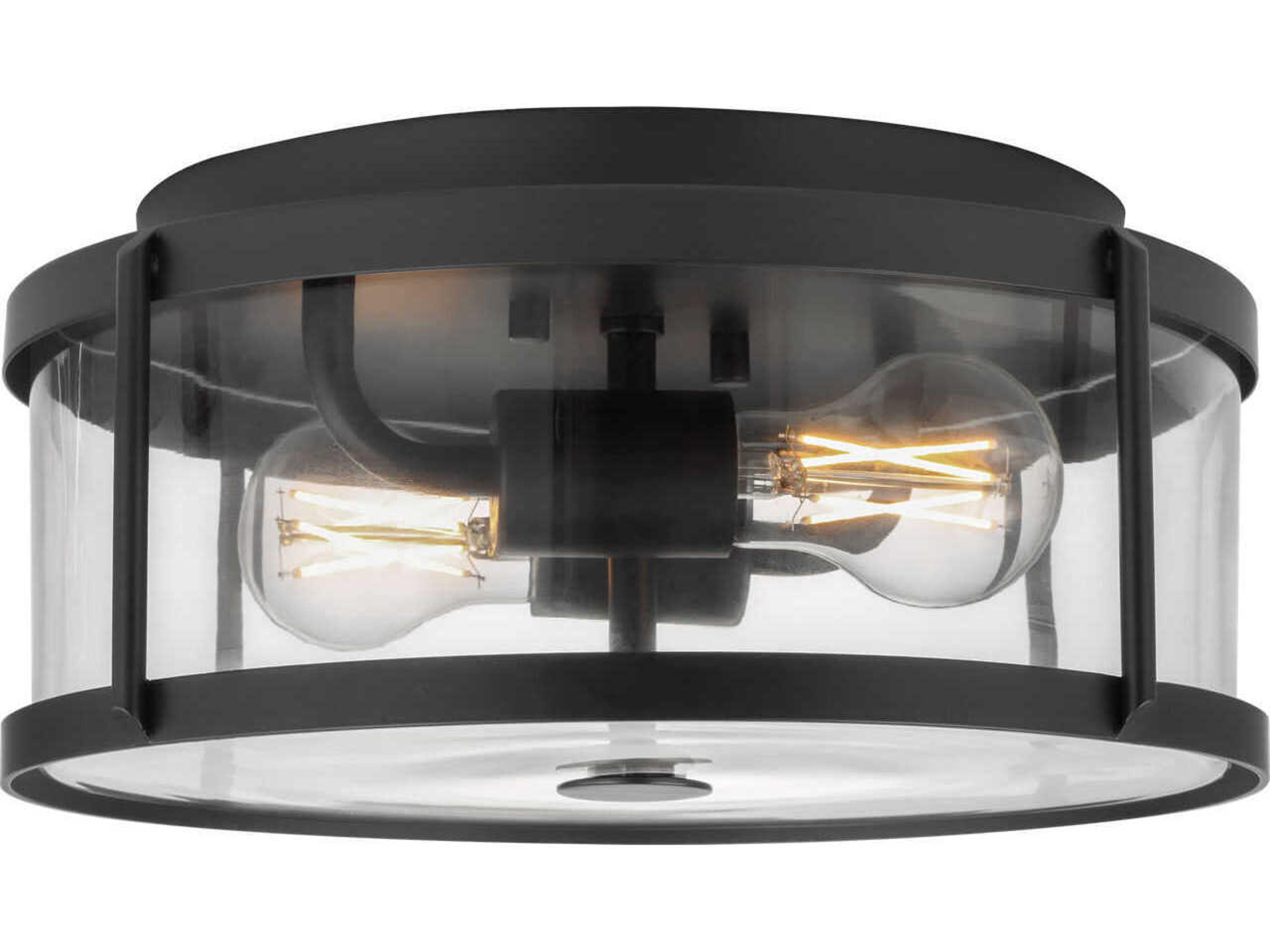 Generation Lighting Lumra 2-Light Midnight Black Round Flush Mount