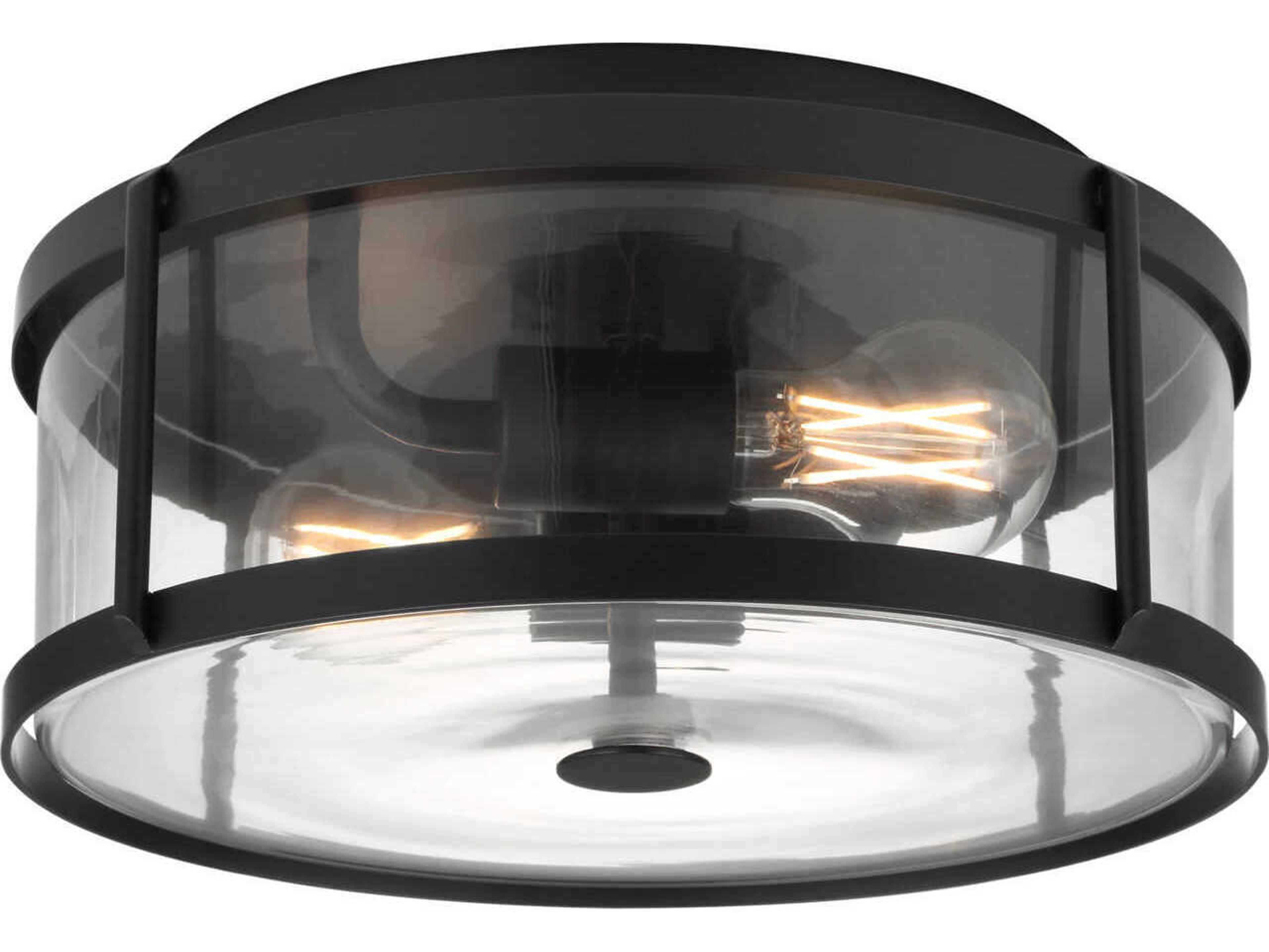 Generation Lighting Lumra 2-Light Midnight Black Round Flush Mount
