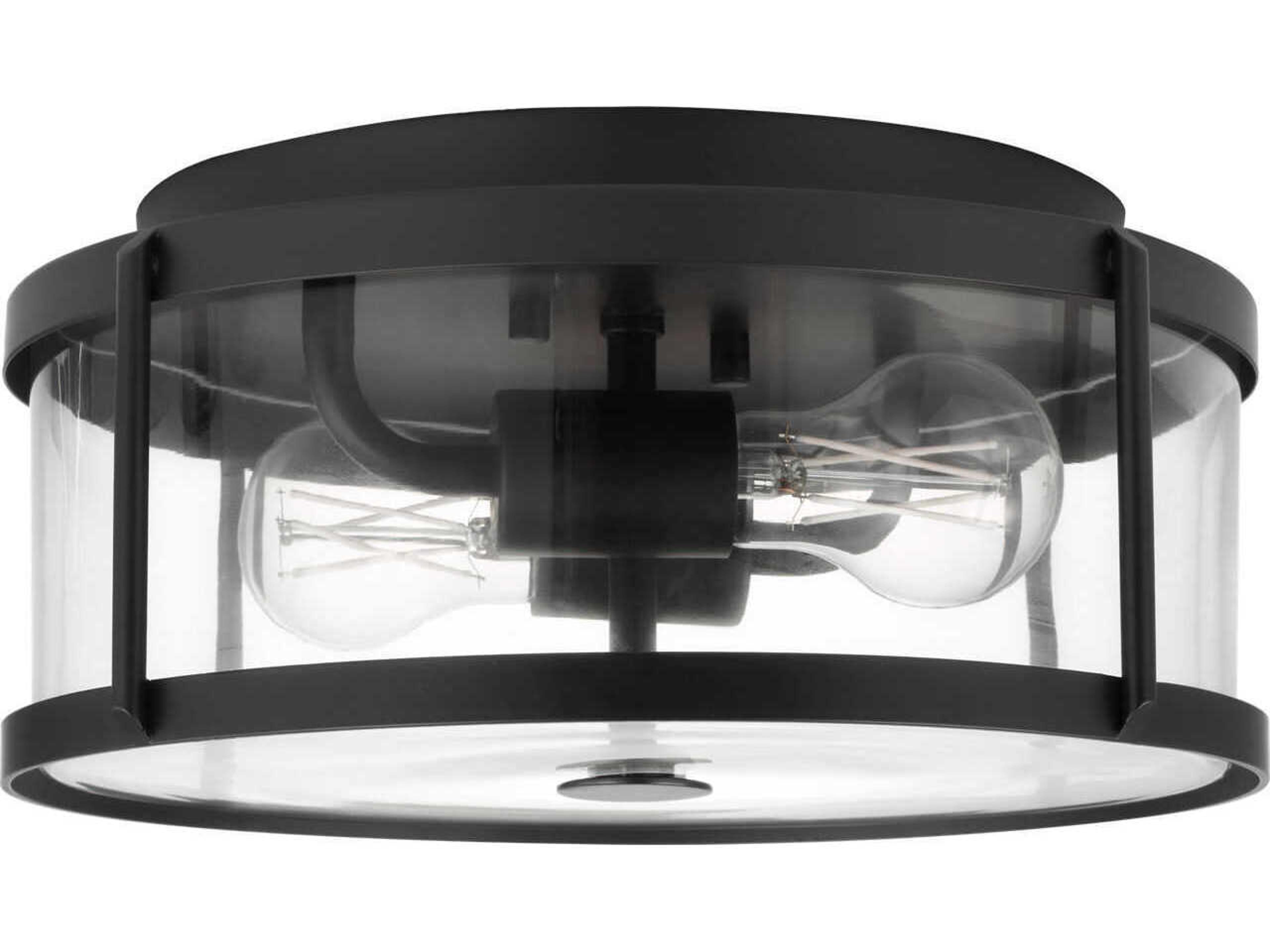 Generation Lighting Lumra 2-Light Midnight Black Round Flush Mount
