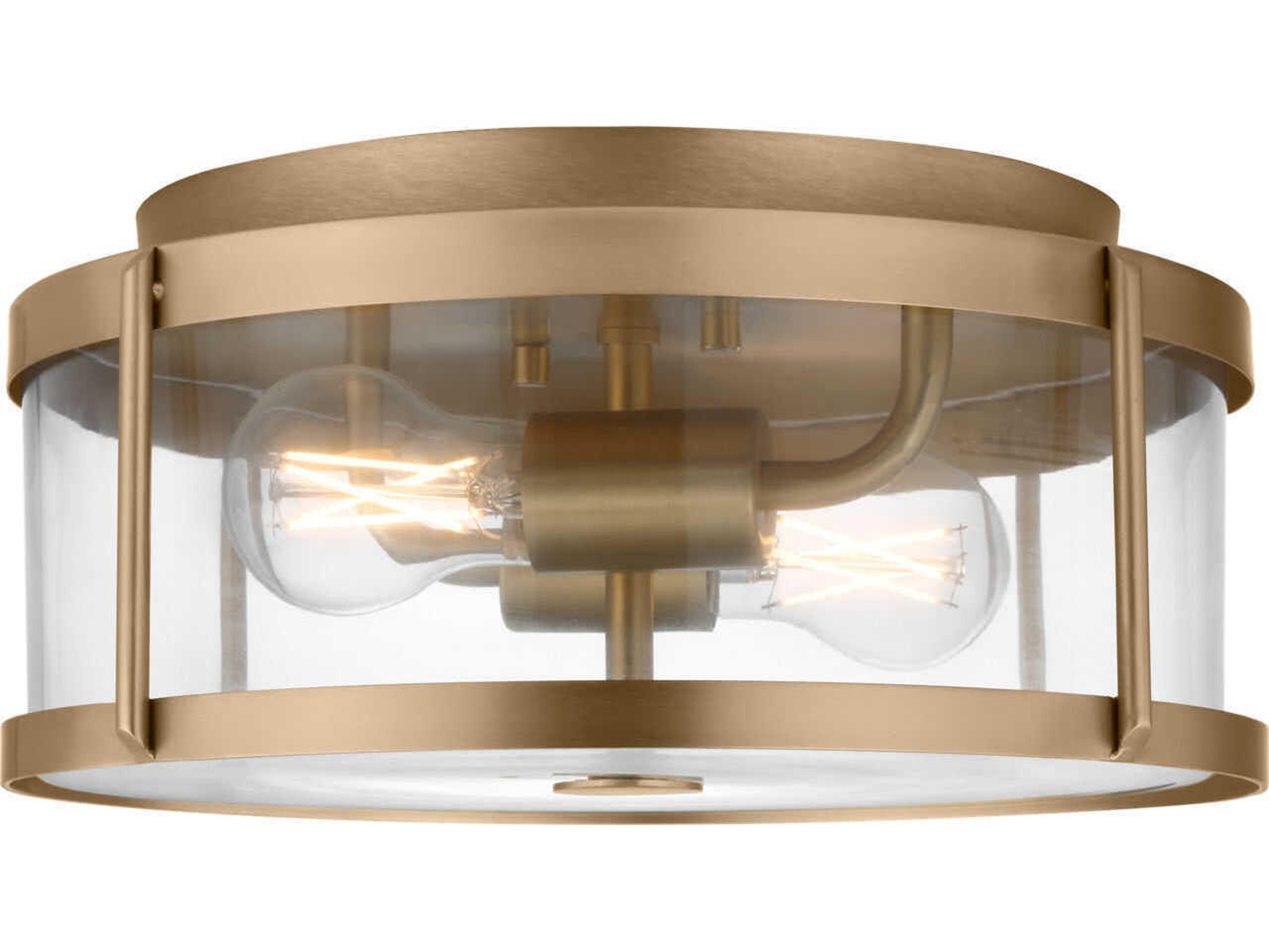 Generation Lighting Lumra 2-Light Satin Brass Round Flush Mount