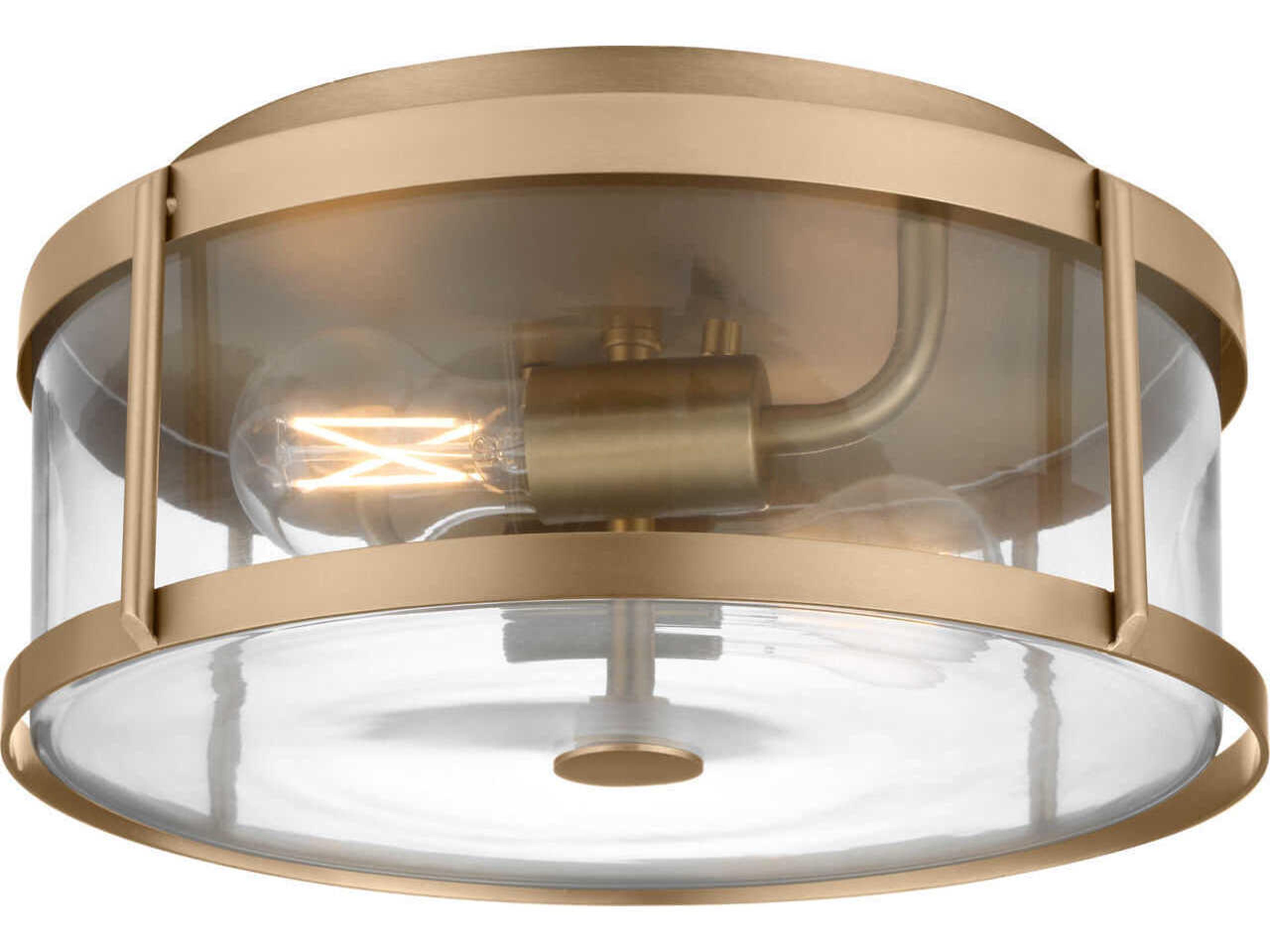 Generation Lighting Lumra 2-Light Satin Brass Round Flush Mount