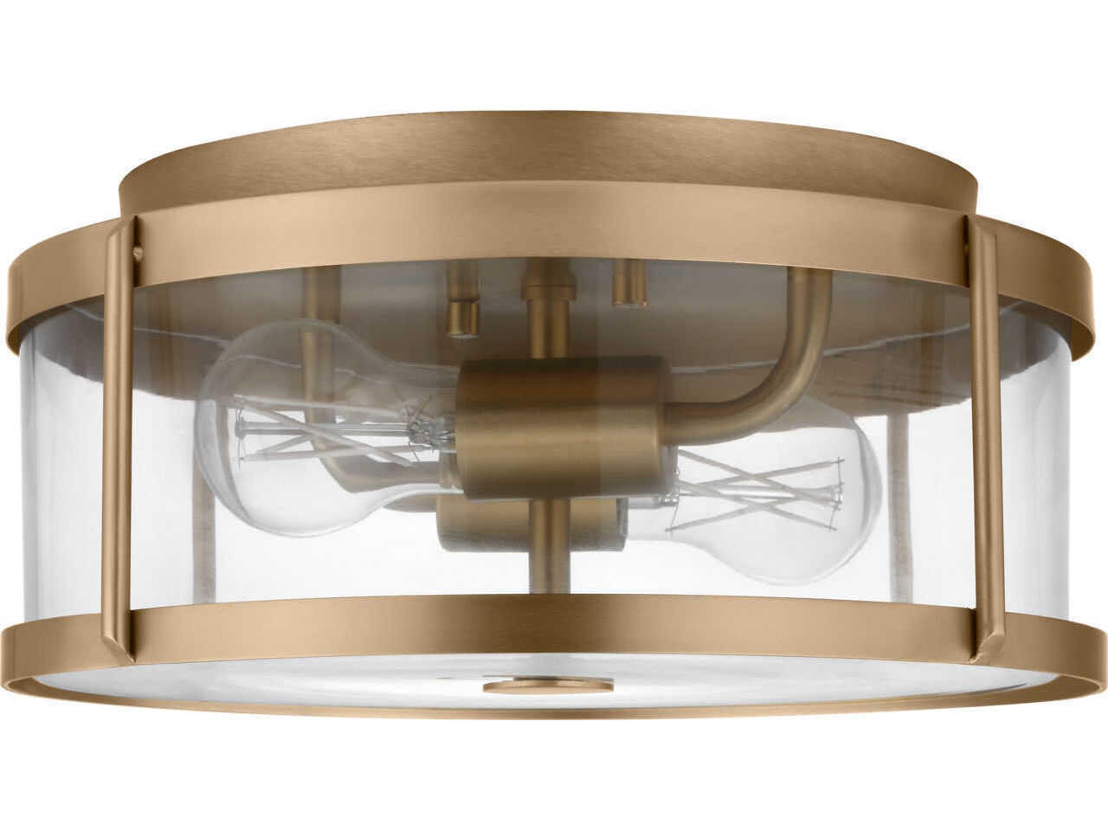 Generation Lighting Lumra 2-Light Satin Brass Round Flush Mount