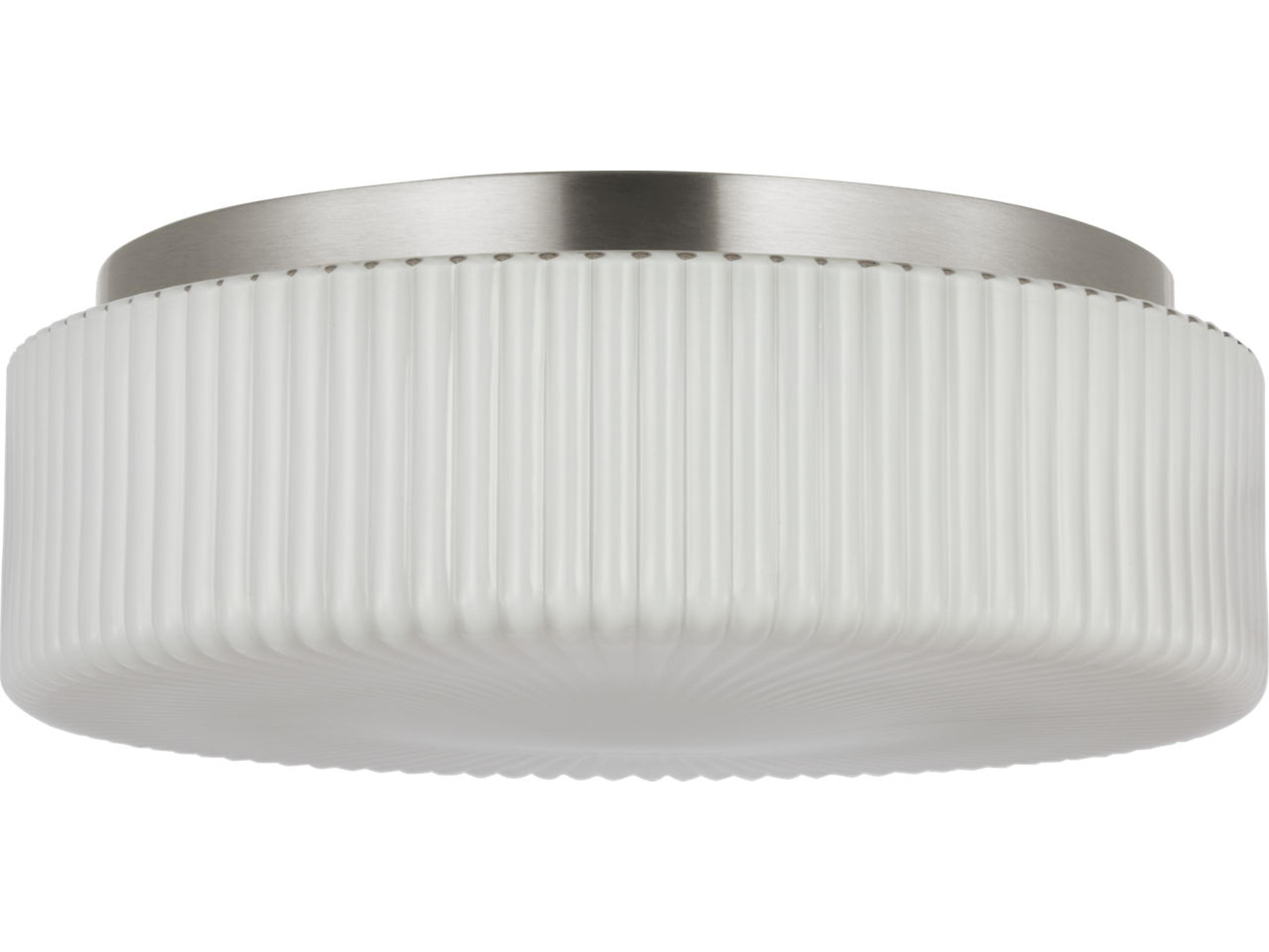 Generation Lighting Axira 2-Light Brushed Nickel White Round Flush Mount