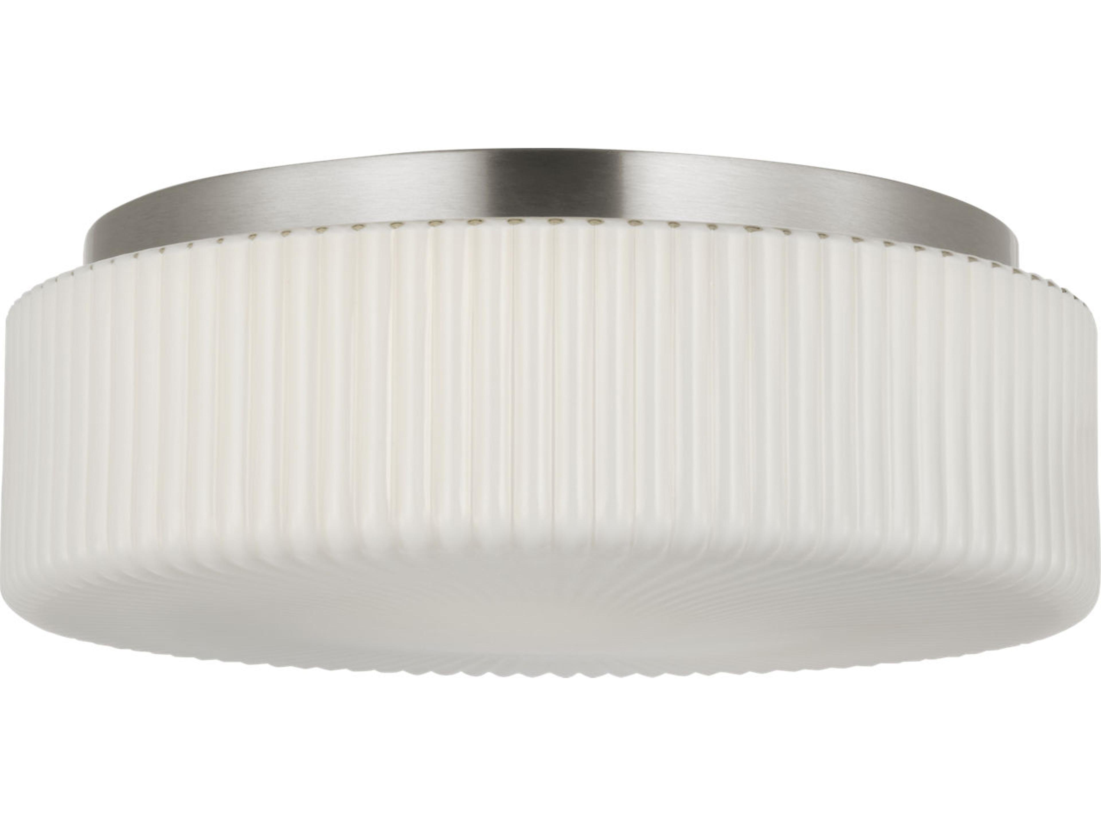 Generation Lighting Axira 2-Light Brushed Nickel White Round Flush Mount