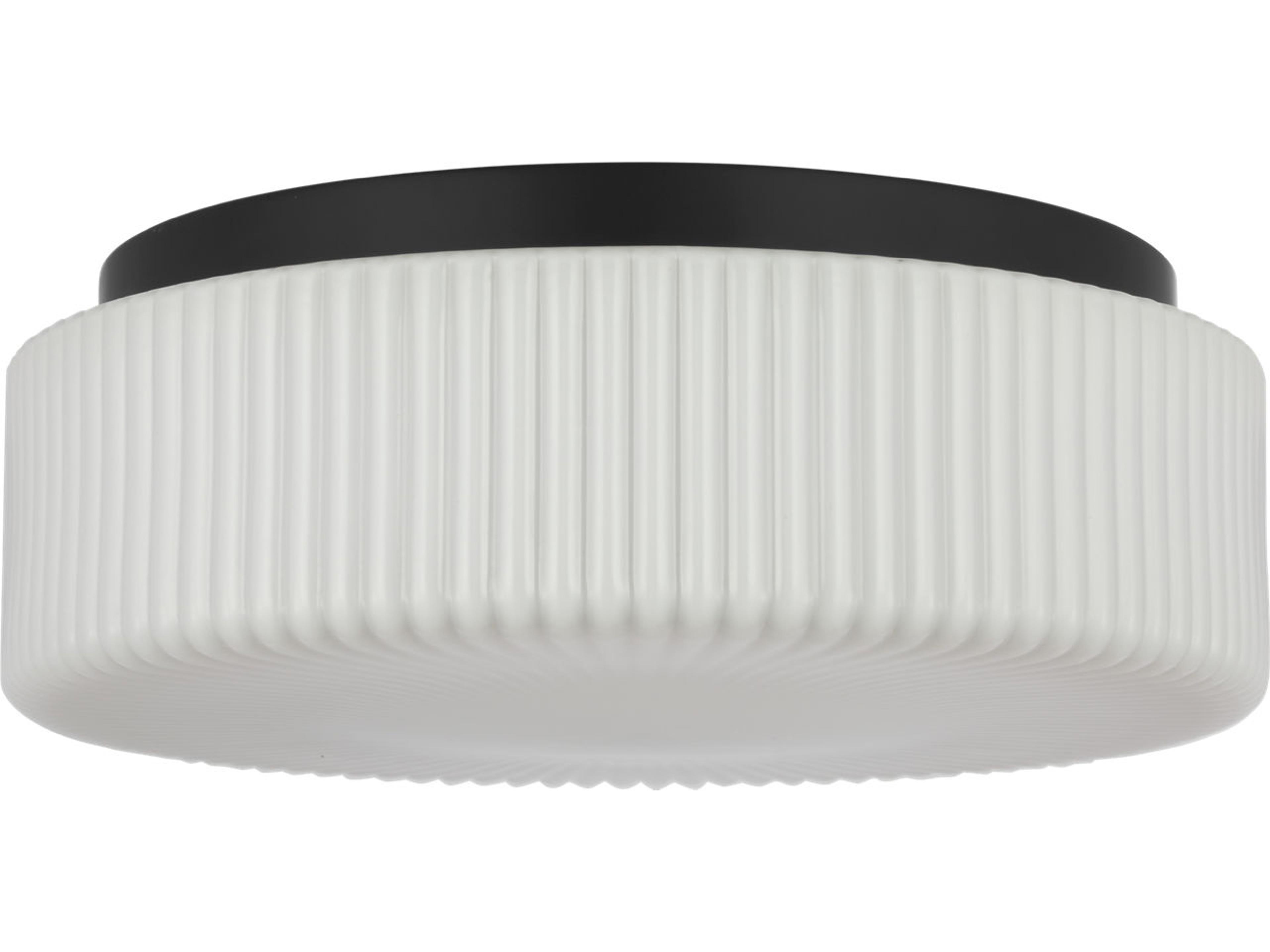 Axira 2-Light Midnight Black Round Flush Mount
