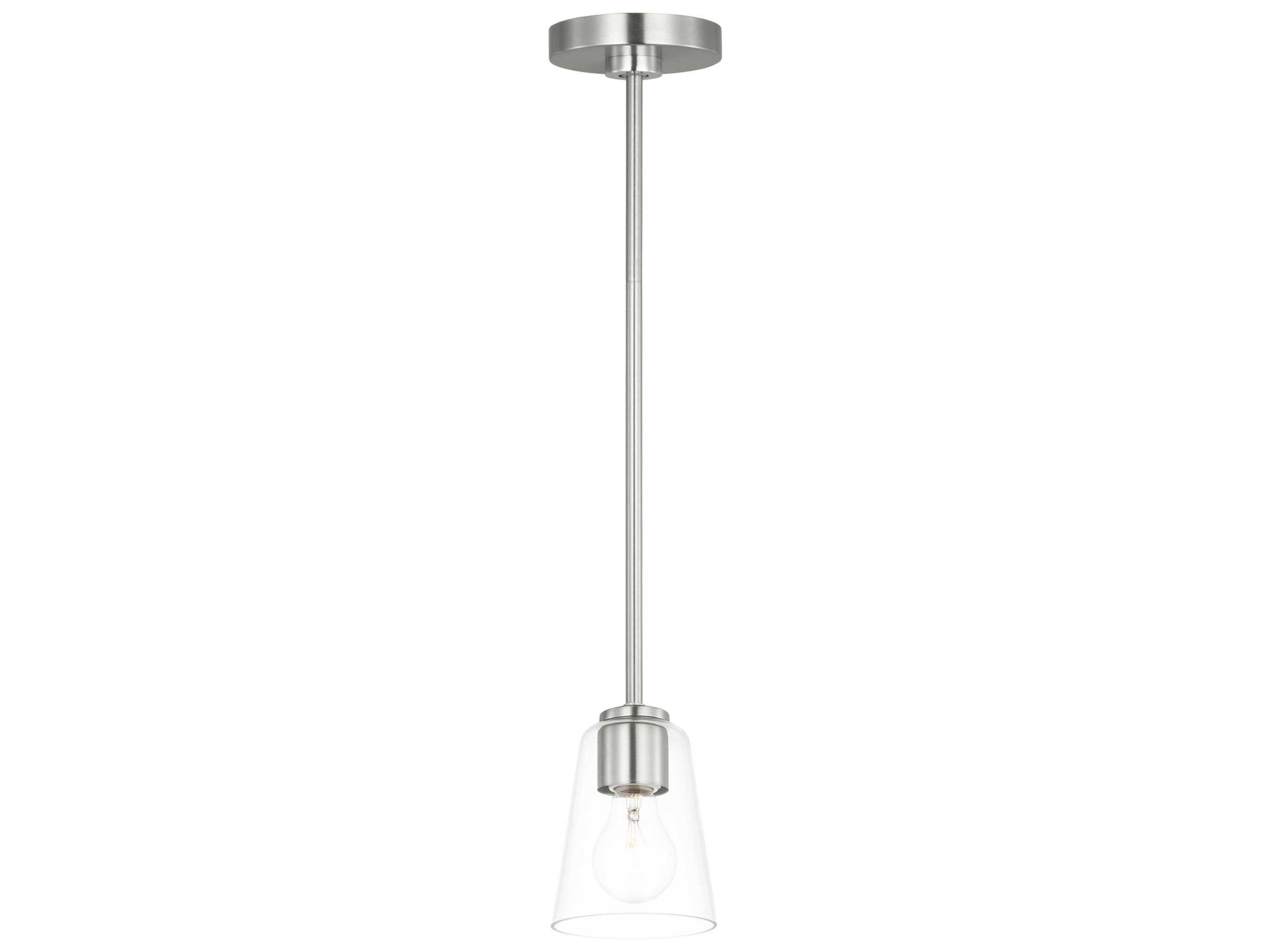Miles 1-Light Brushed Nickel Bell Mini Pendant