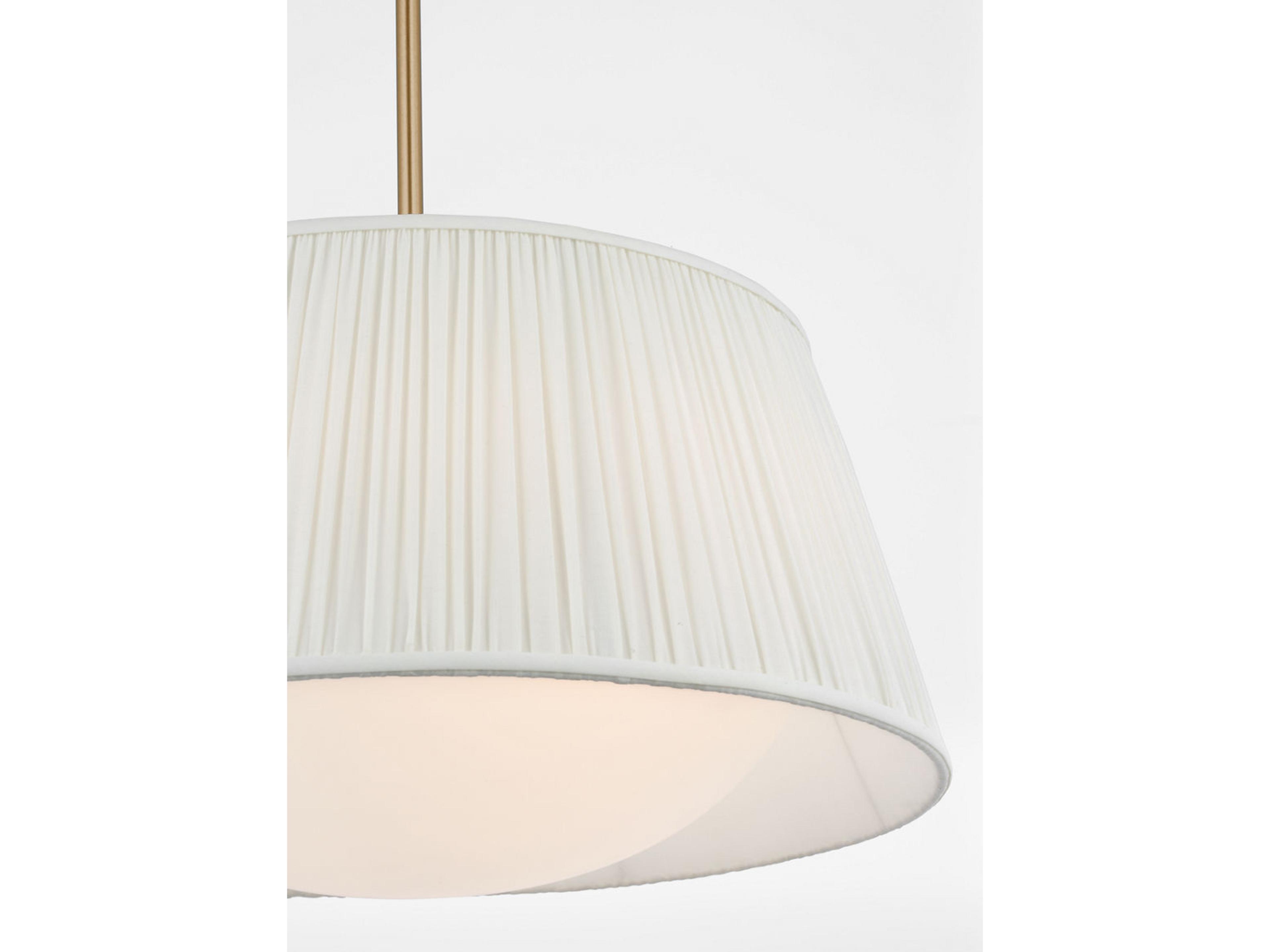 Generation Lighting Vilera 3-Light Satin Brass Drum Pendant