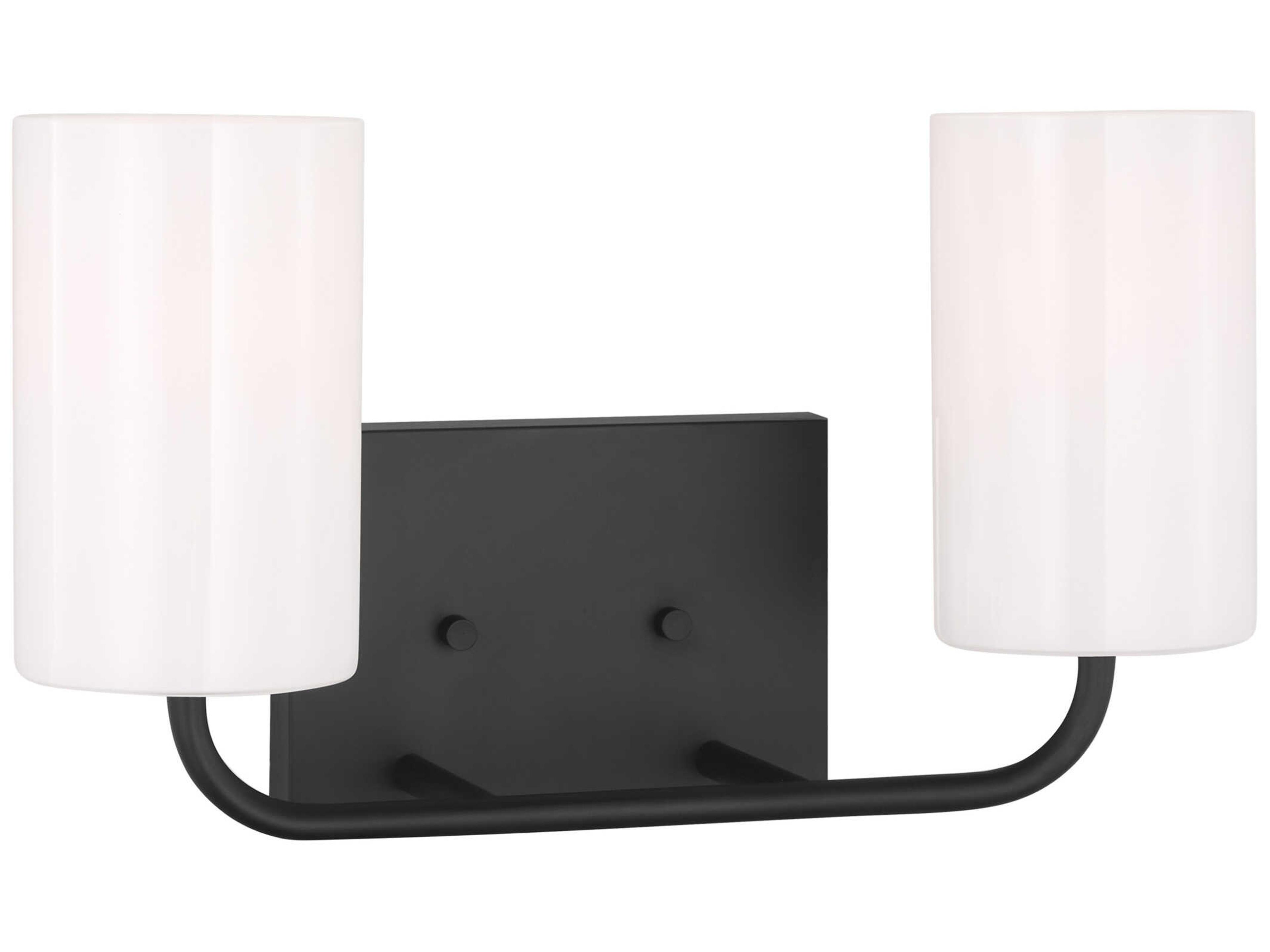 Rhett 2-Light Midnight Black Vanity Light