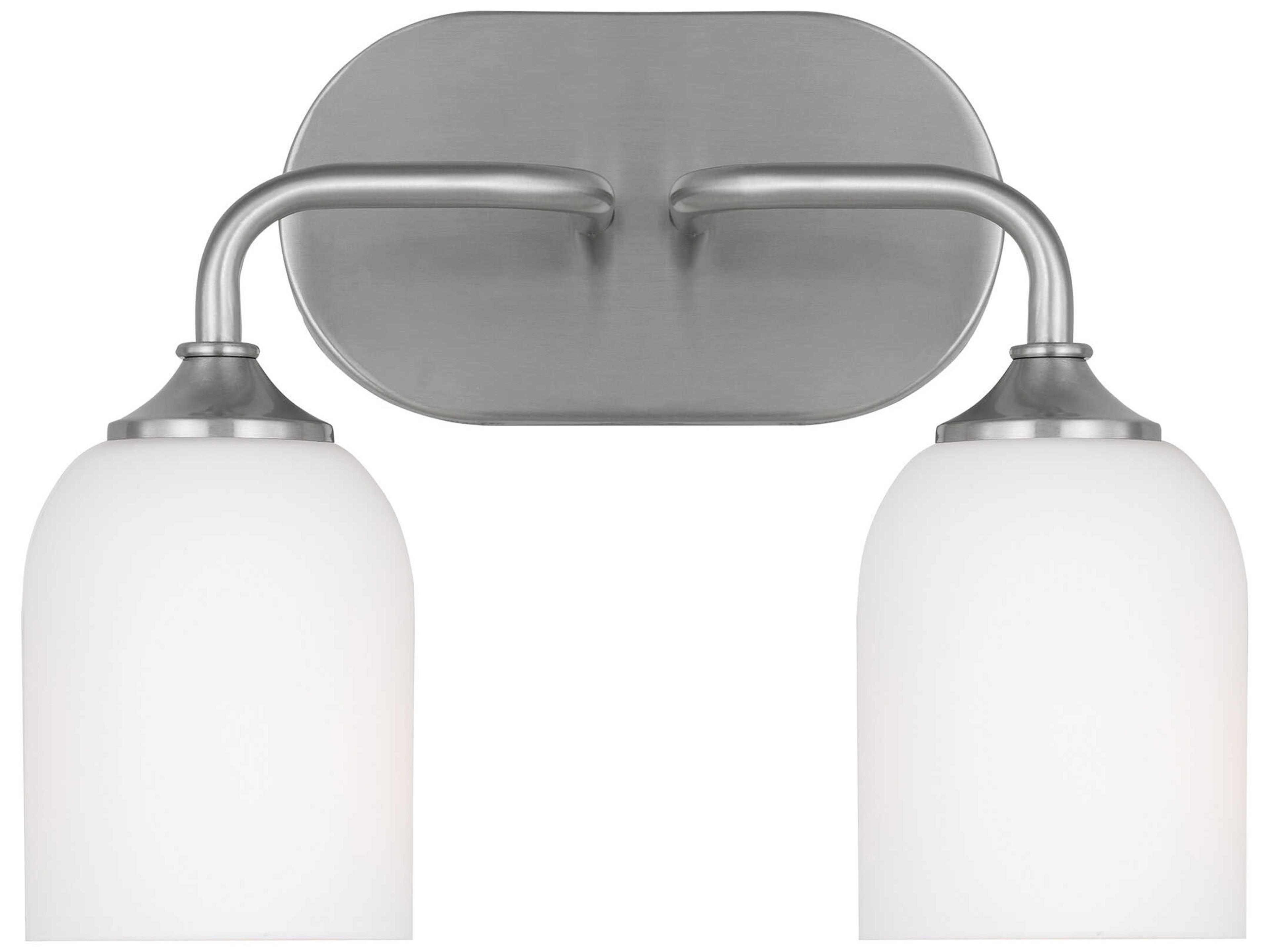 Generation Lighting Emile 2-Light Brushed Steel Vanity Light