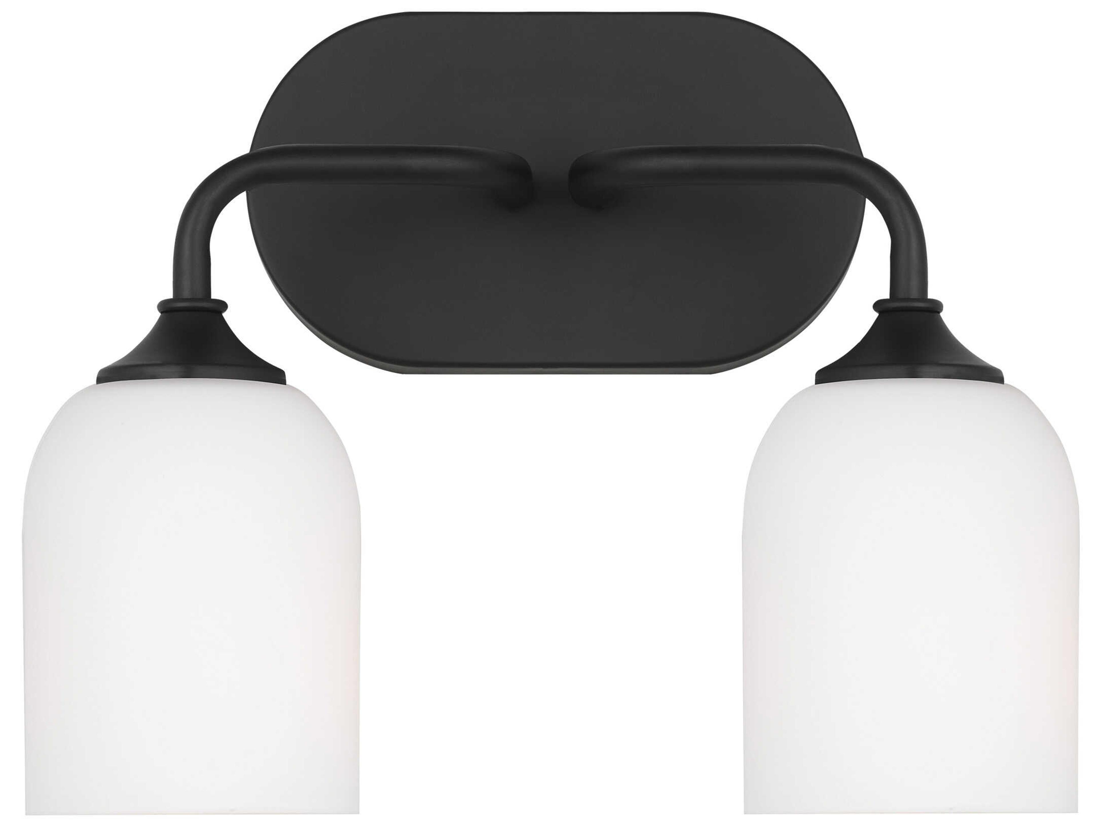 Generation Lighting Emile 2-Light Midnight Black Vanity Light