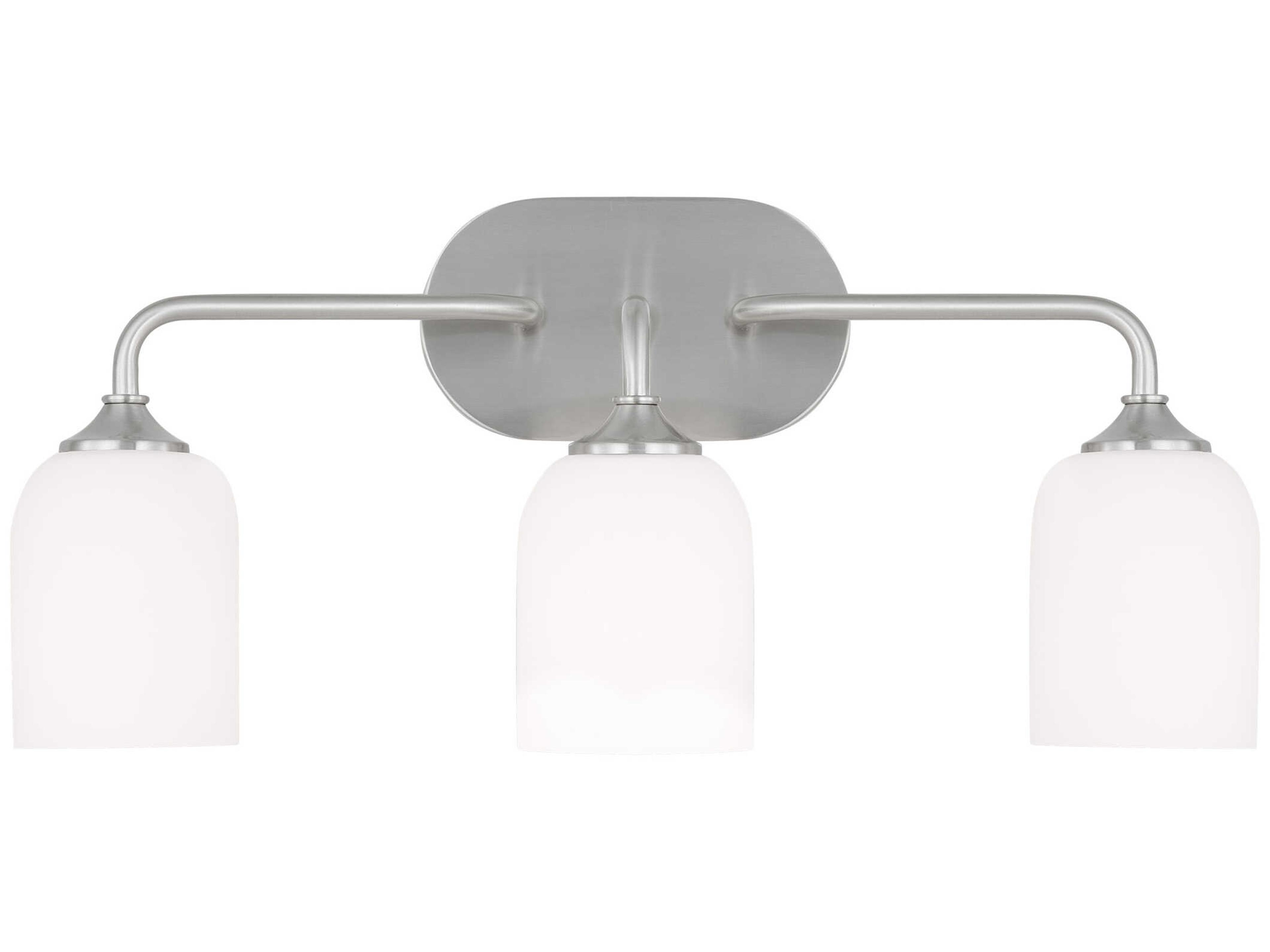 Generation Lighting Emile 3-Light Brushed Steel Vanity Light