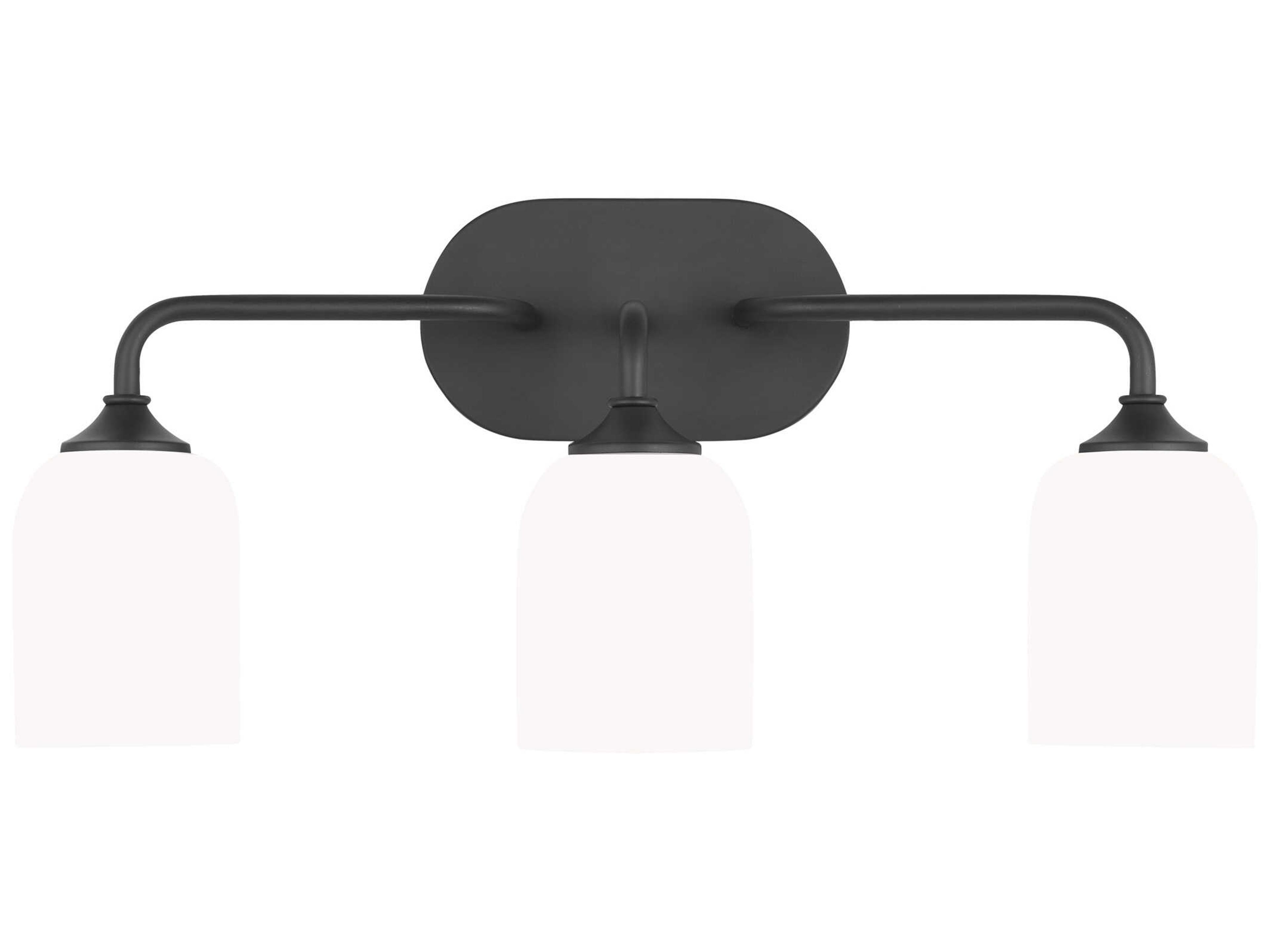 Generation Lighting Emile 3-Light Midnight Black Vanity Light