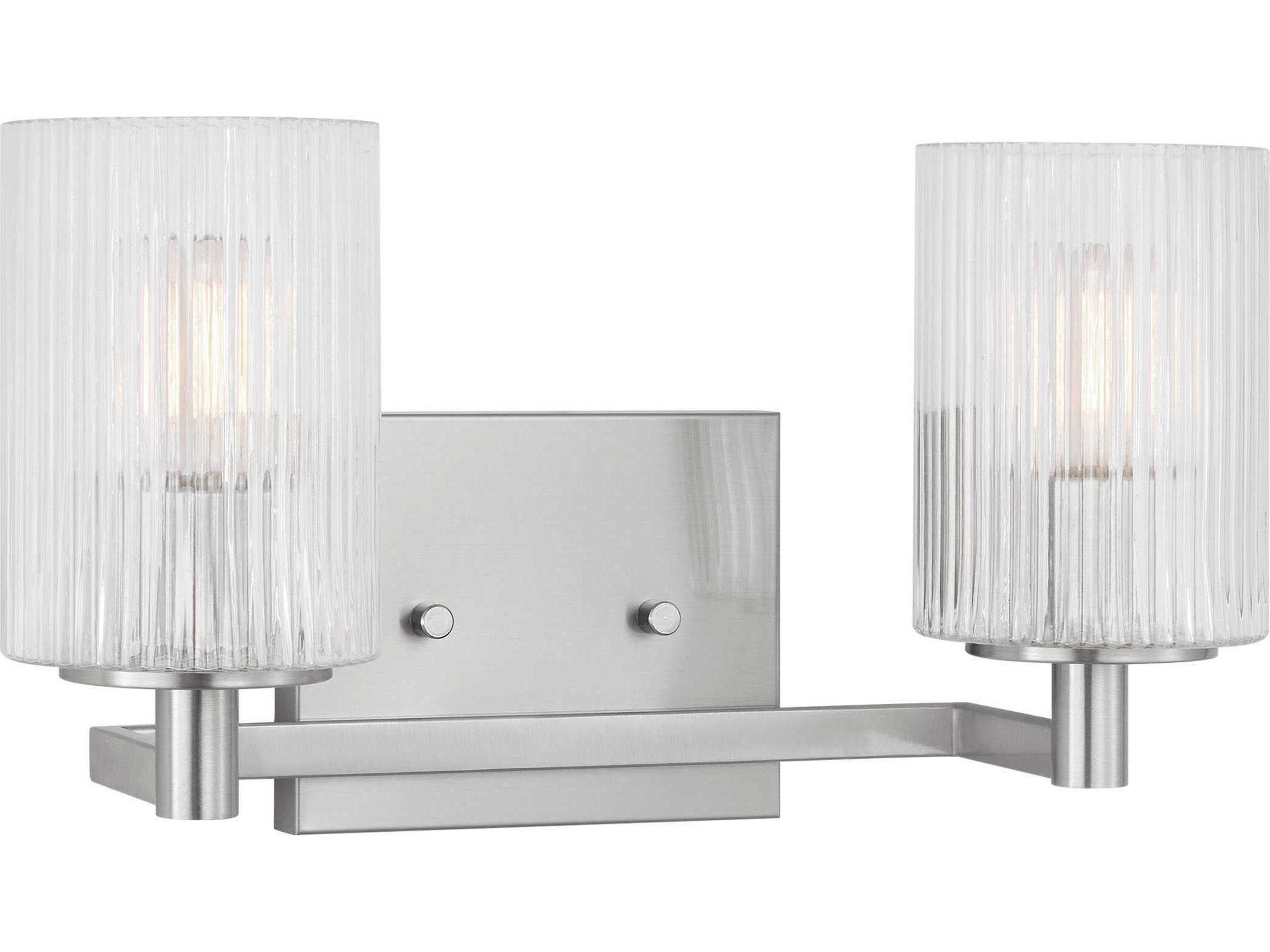 Lando 2-Light Brushed Steel Vanity Light