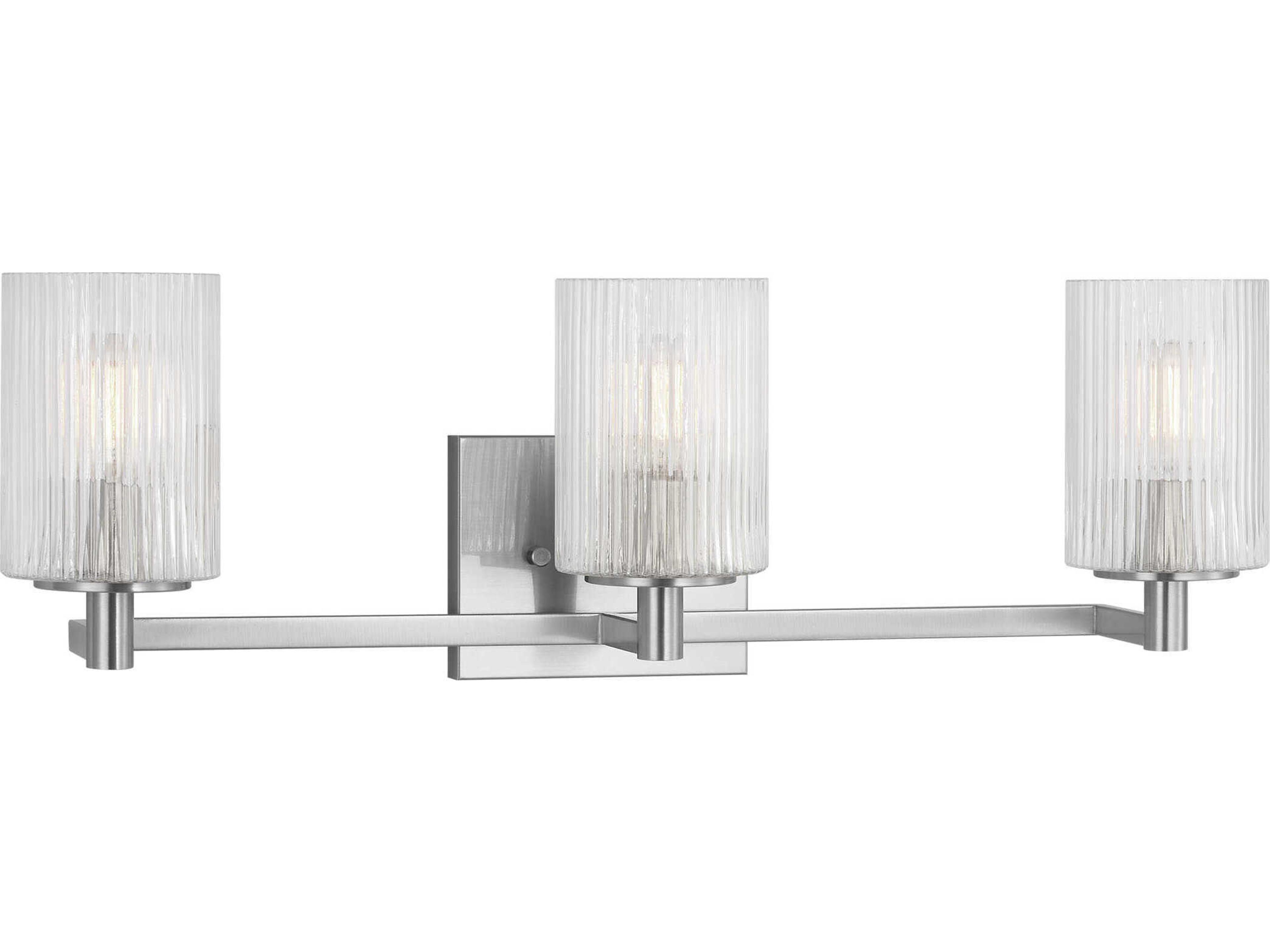 Lando 3-Light Brushed Steel Vanity Light