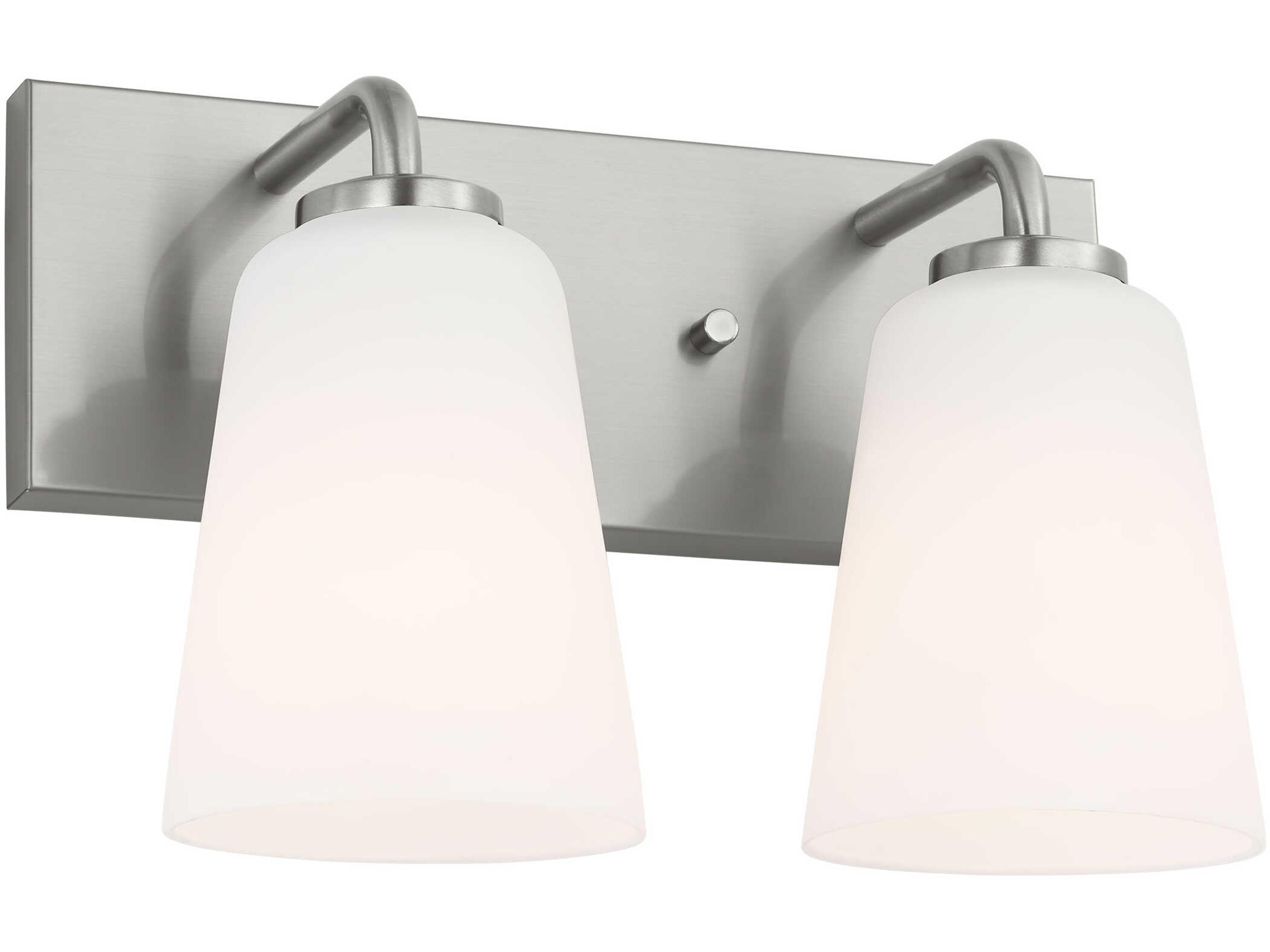 Miles 2-Light Brushed Nickel Vanity Light