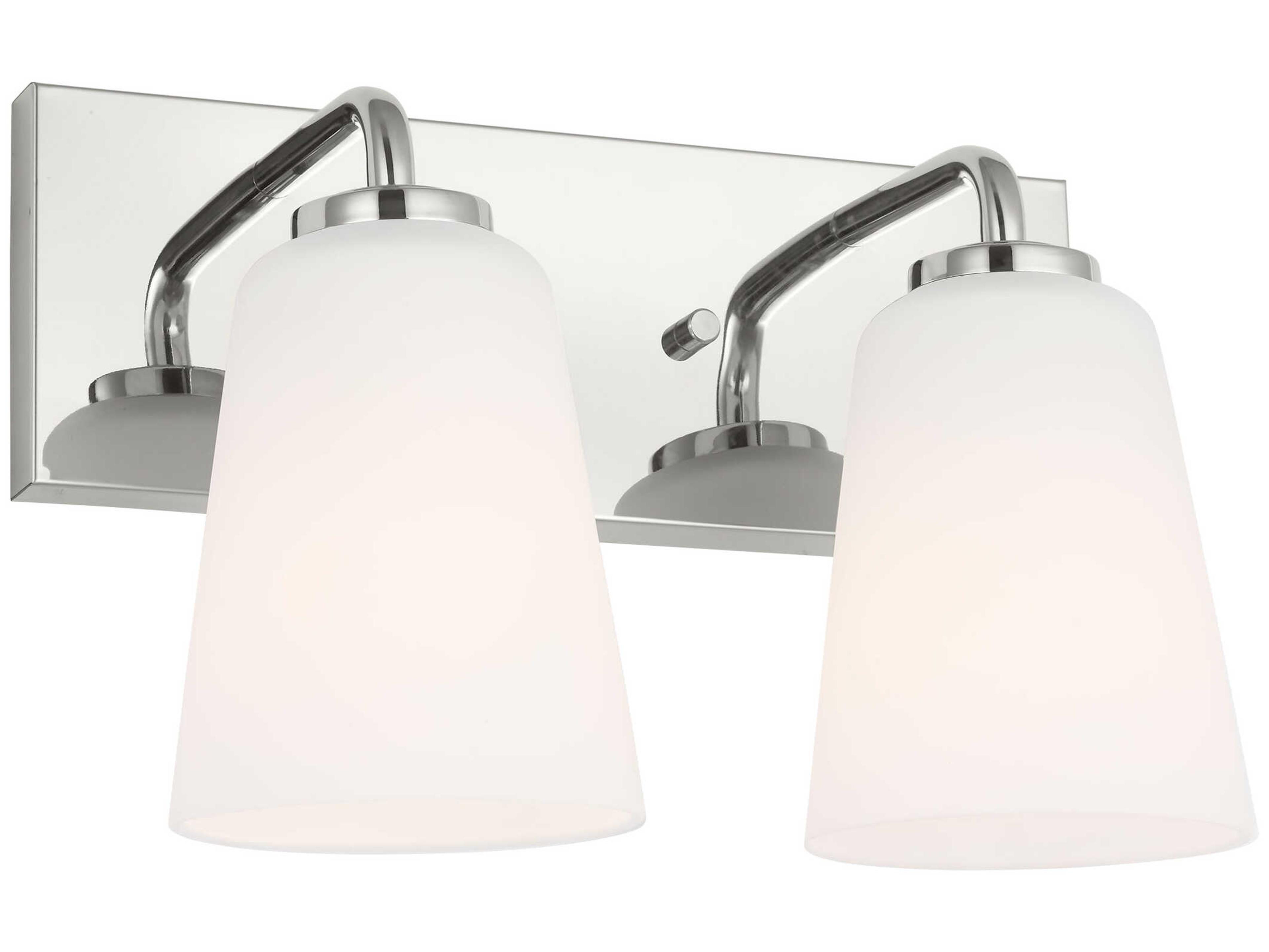 Miles 2-Light Chrome Nickel Vanity Light