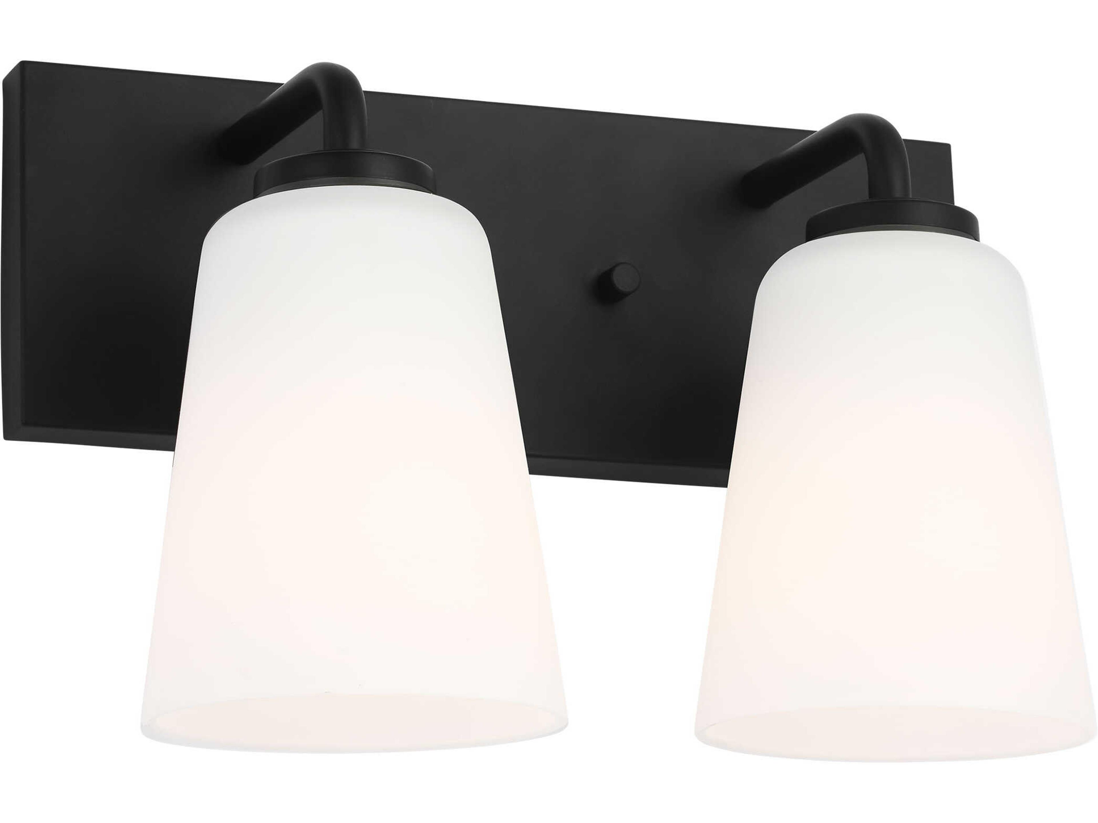 Miles 2-Light Midnight Black Vanity Light