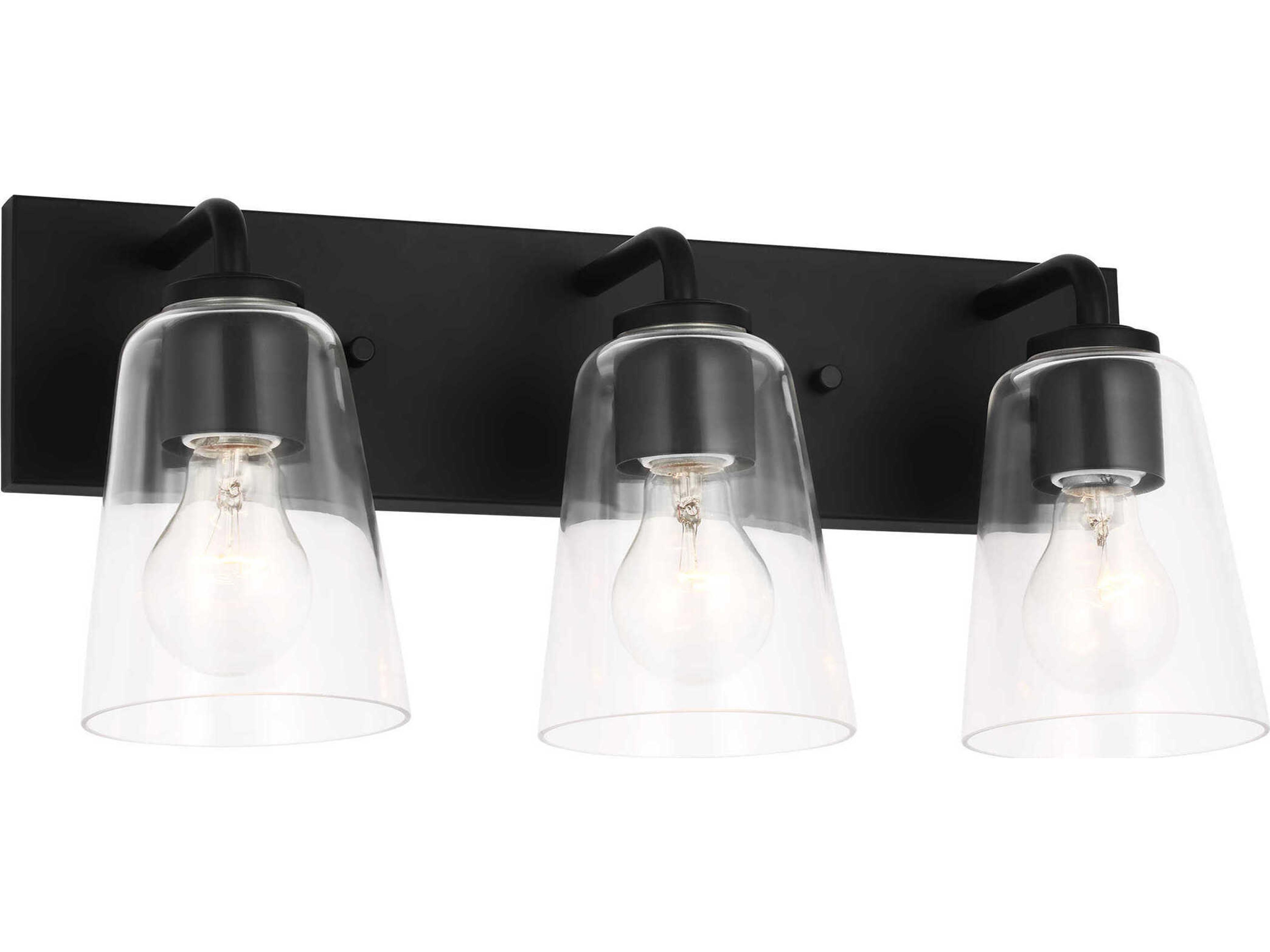 Miles 3-Light Midnight Black Vanity Light