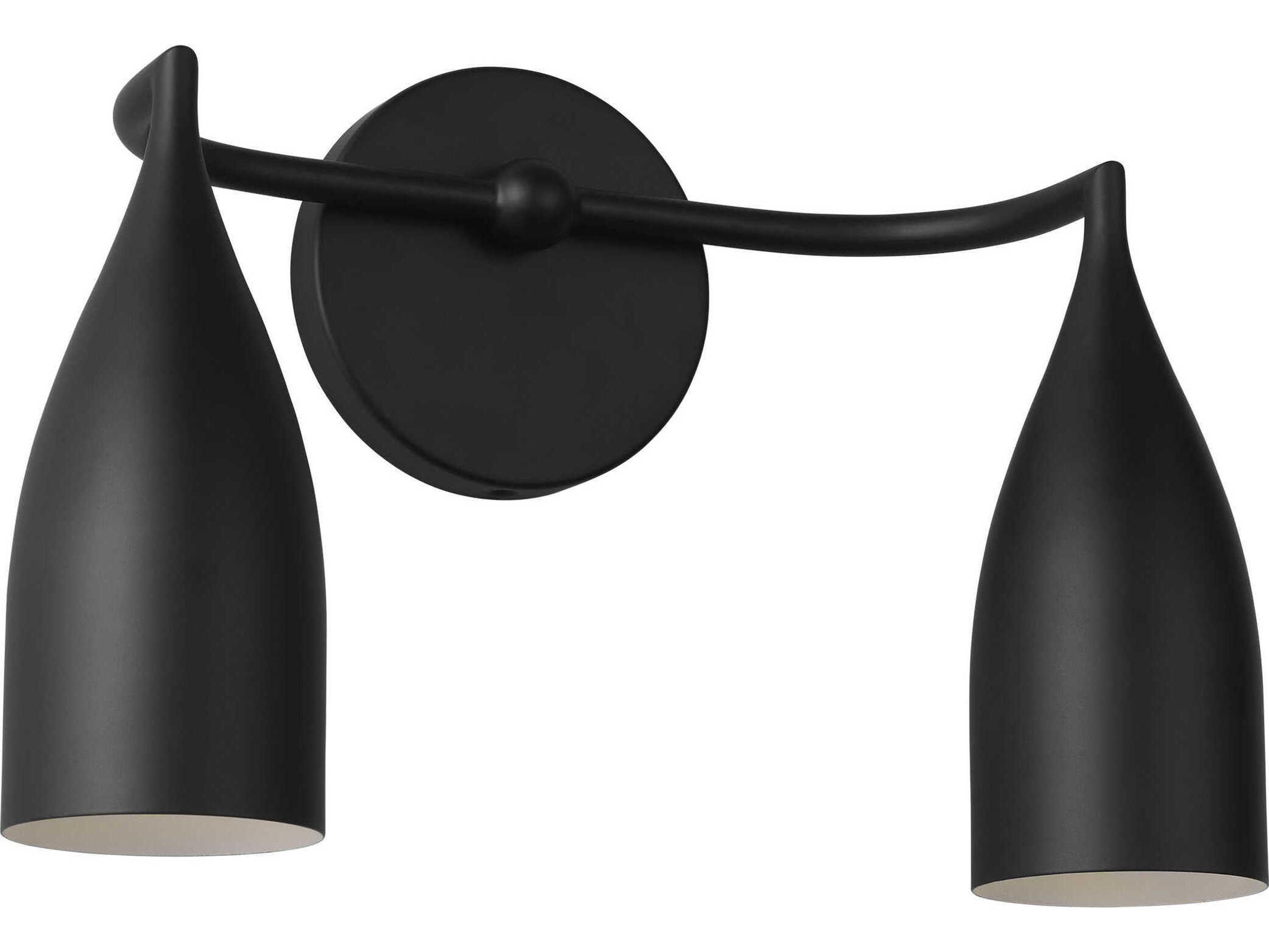 Maya 2-Light Midnight Black Vanity Light