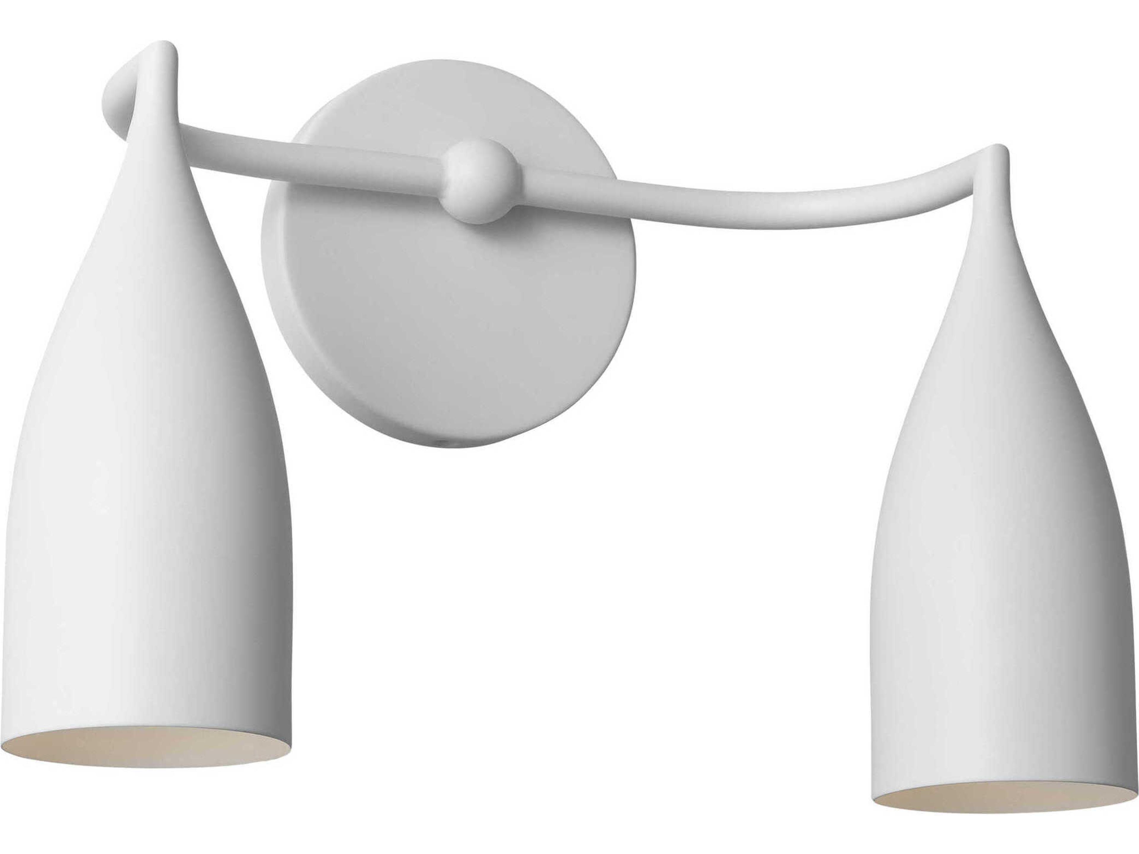 Maya 2-Light Matte White Vanity Light