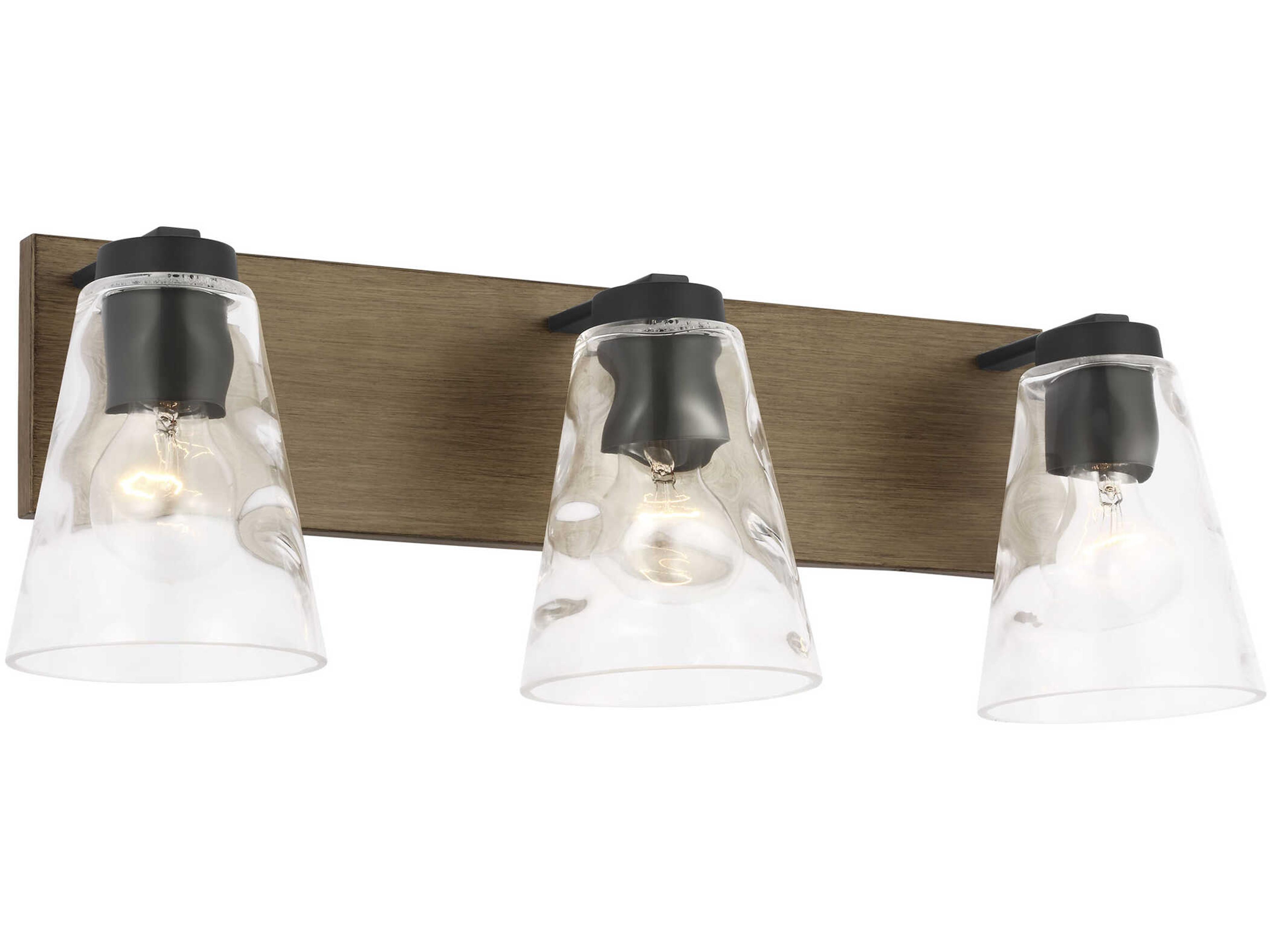 Dunton 3-Light Midnight Black Brown Vanity Light