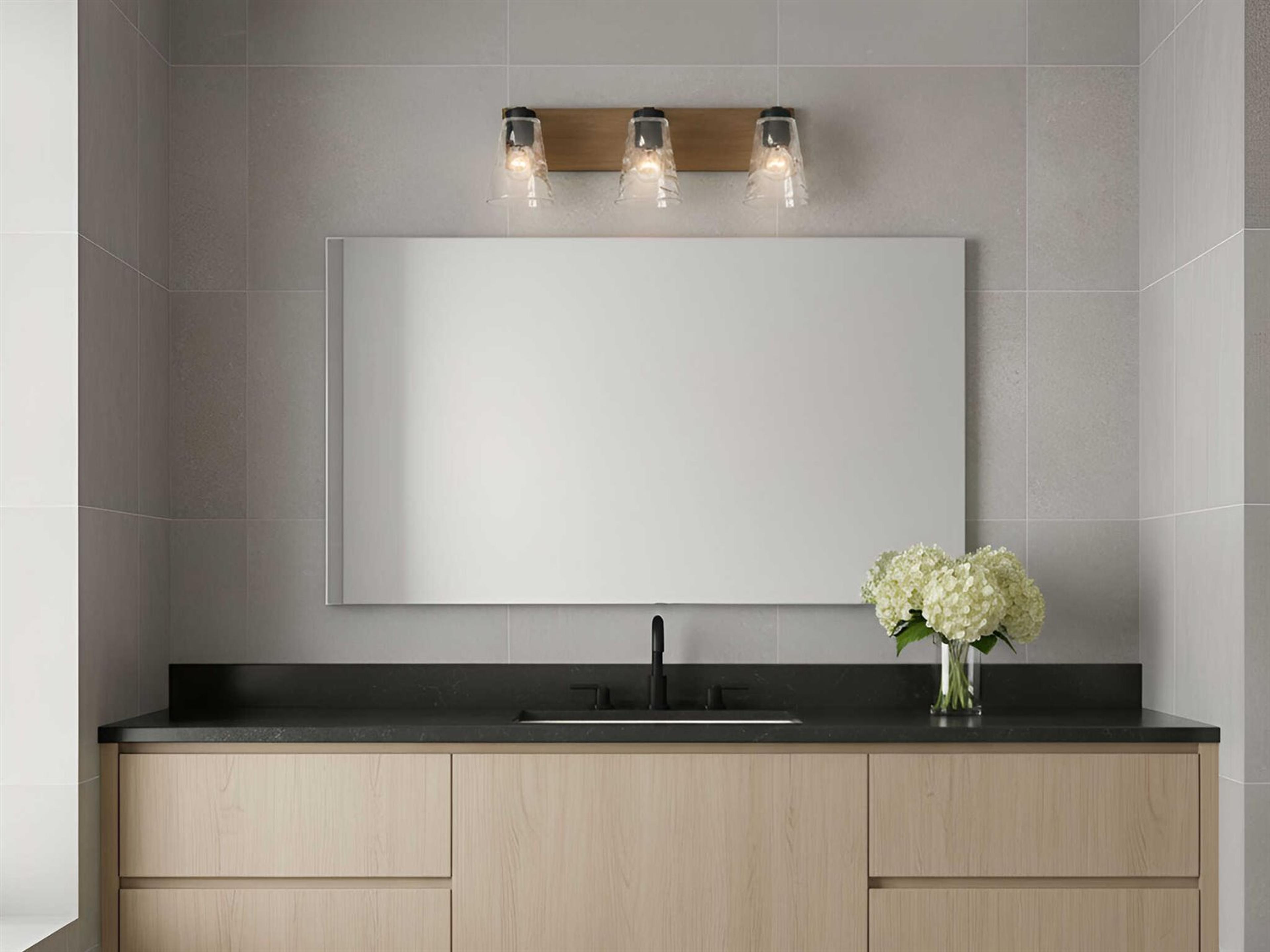 Generation Lighting Dunton 3-Light Midnight Black Brown Vanity Light