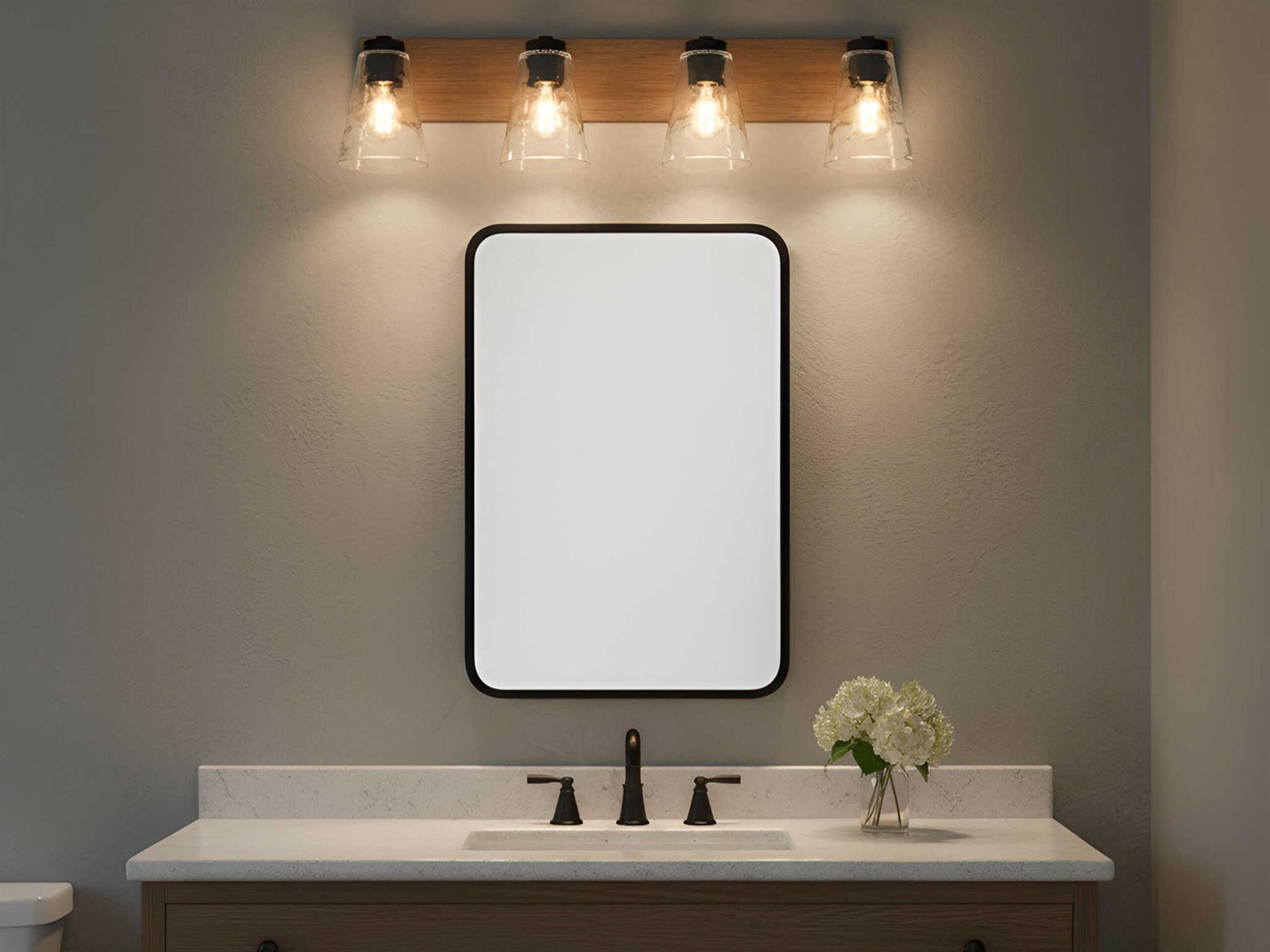 Generation Lighting Dunton 4-Light Midnight Black Brown Vanity Light