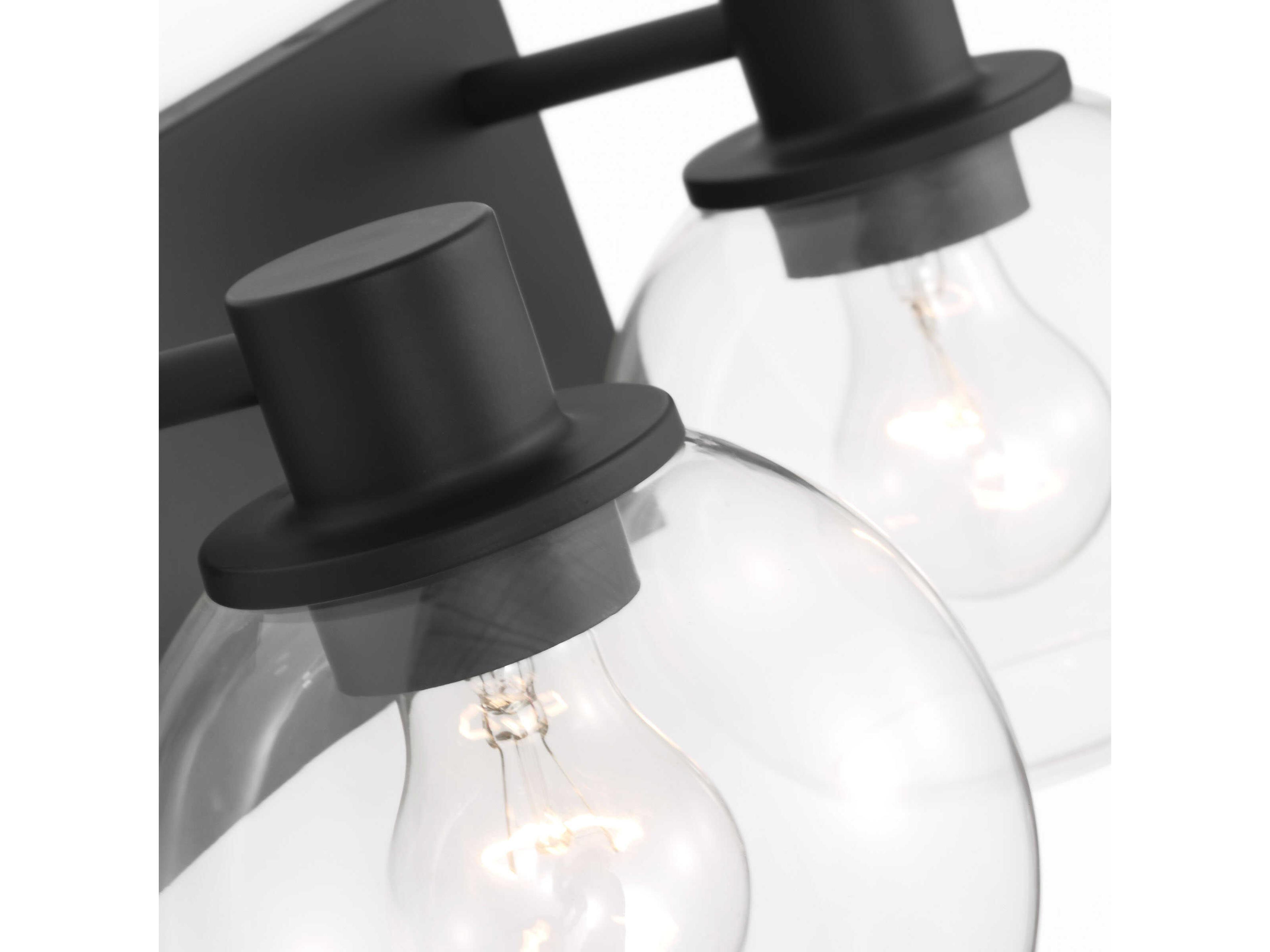 Generation Lighting Rito 2-Light Midnight Black Vanity Light