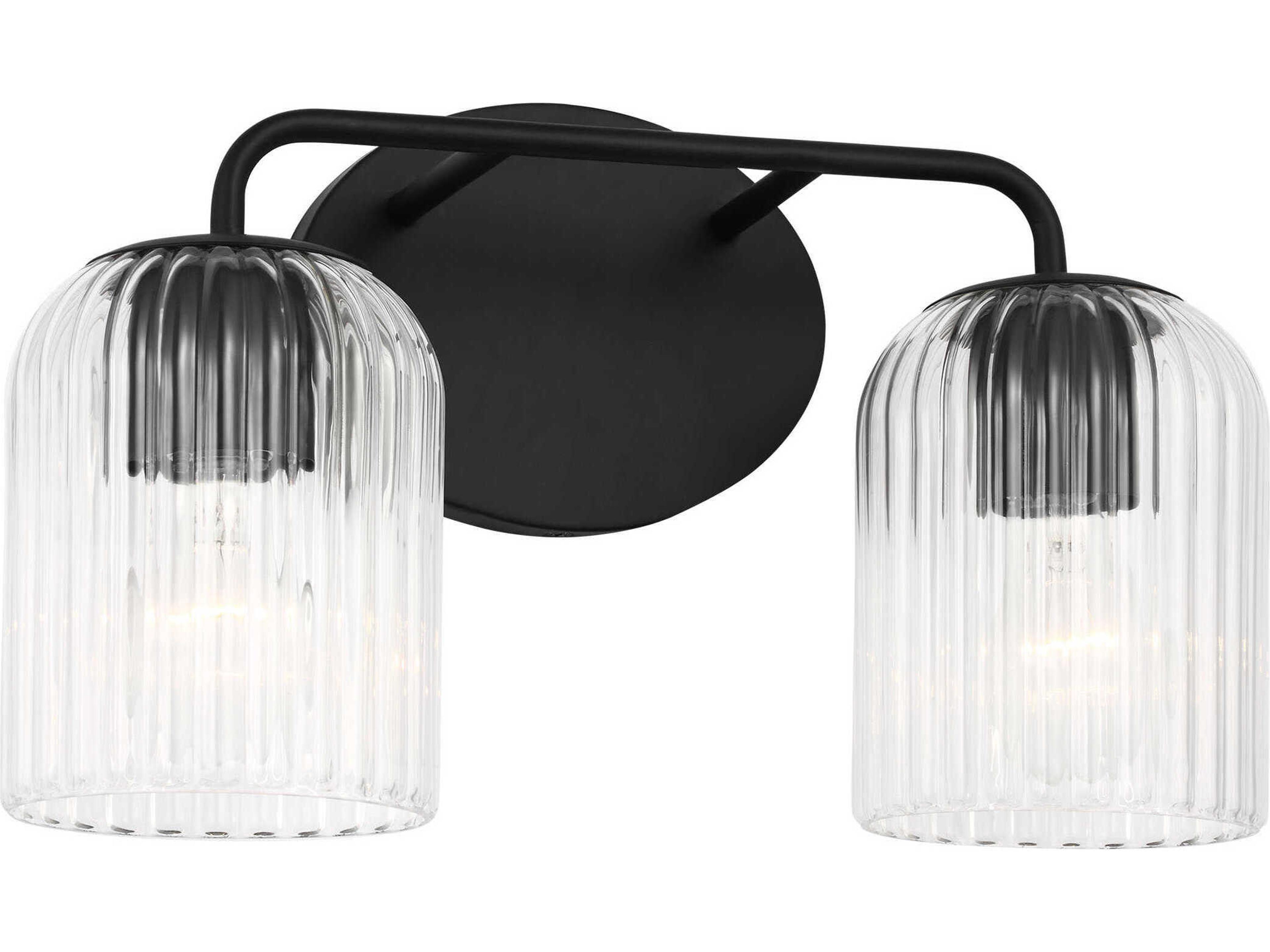 Eisele 2-Light Midnight Black Vanity Light