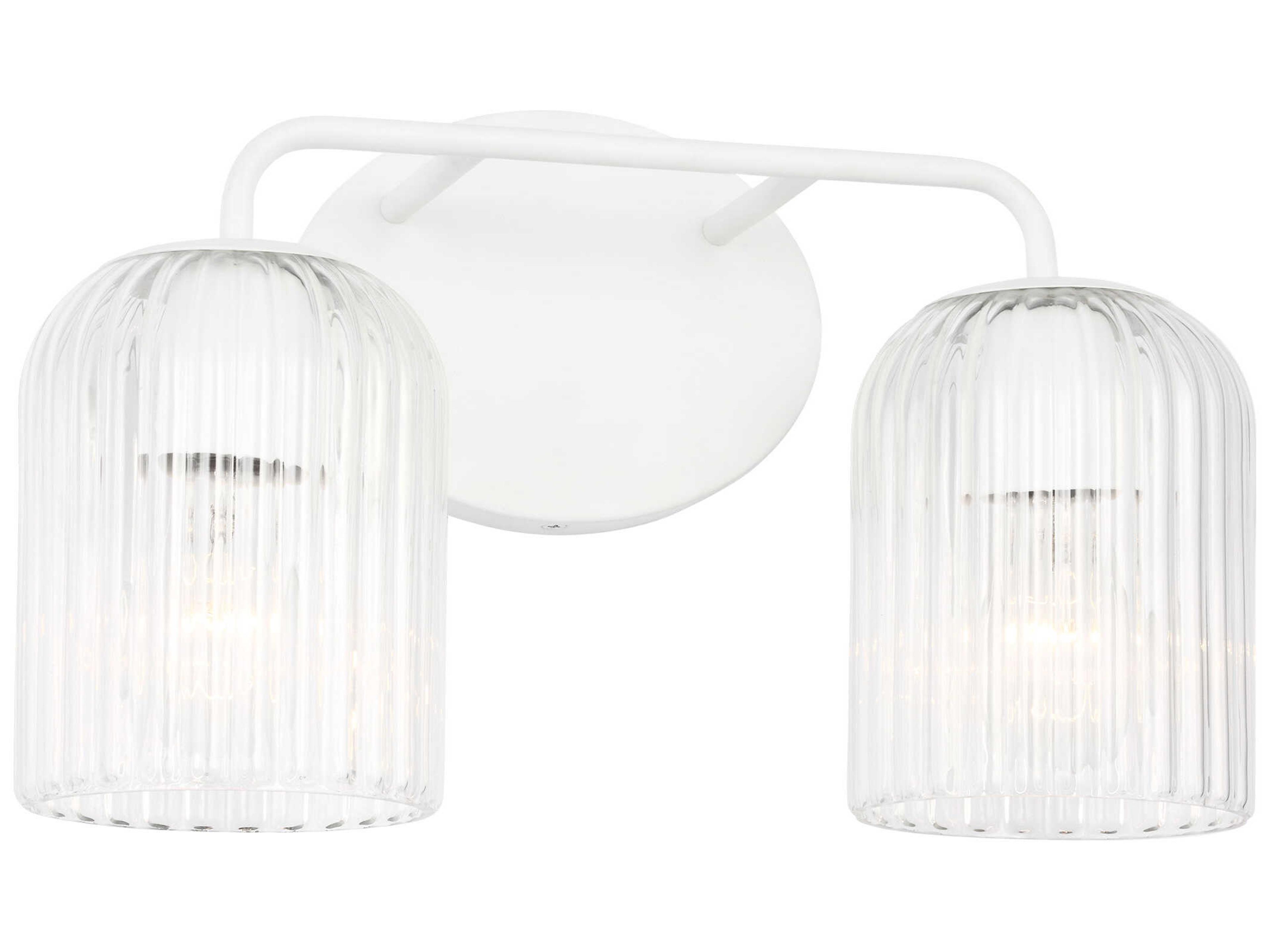 Eisele 2-Light Matte White Vanity Light