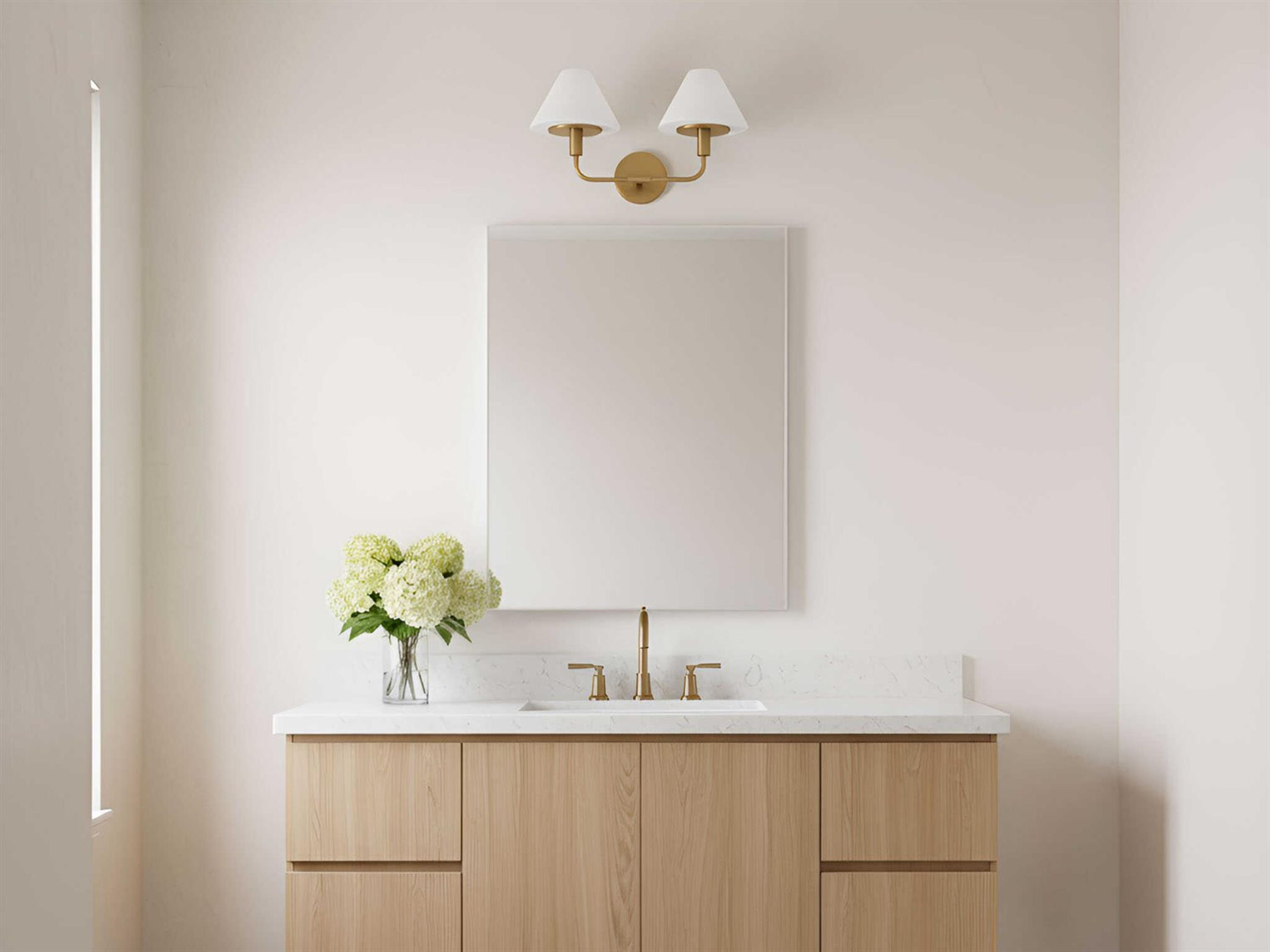 Generation Lighting Mendota 2-Light Satin Brass Vanity Light