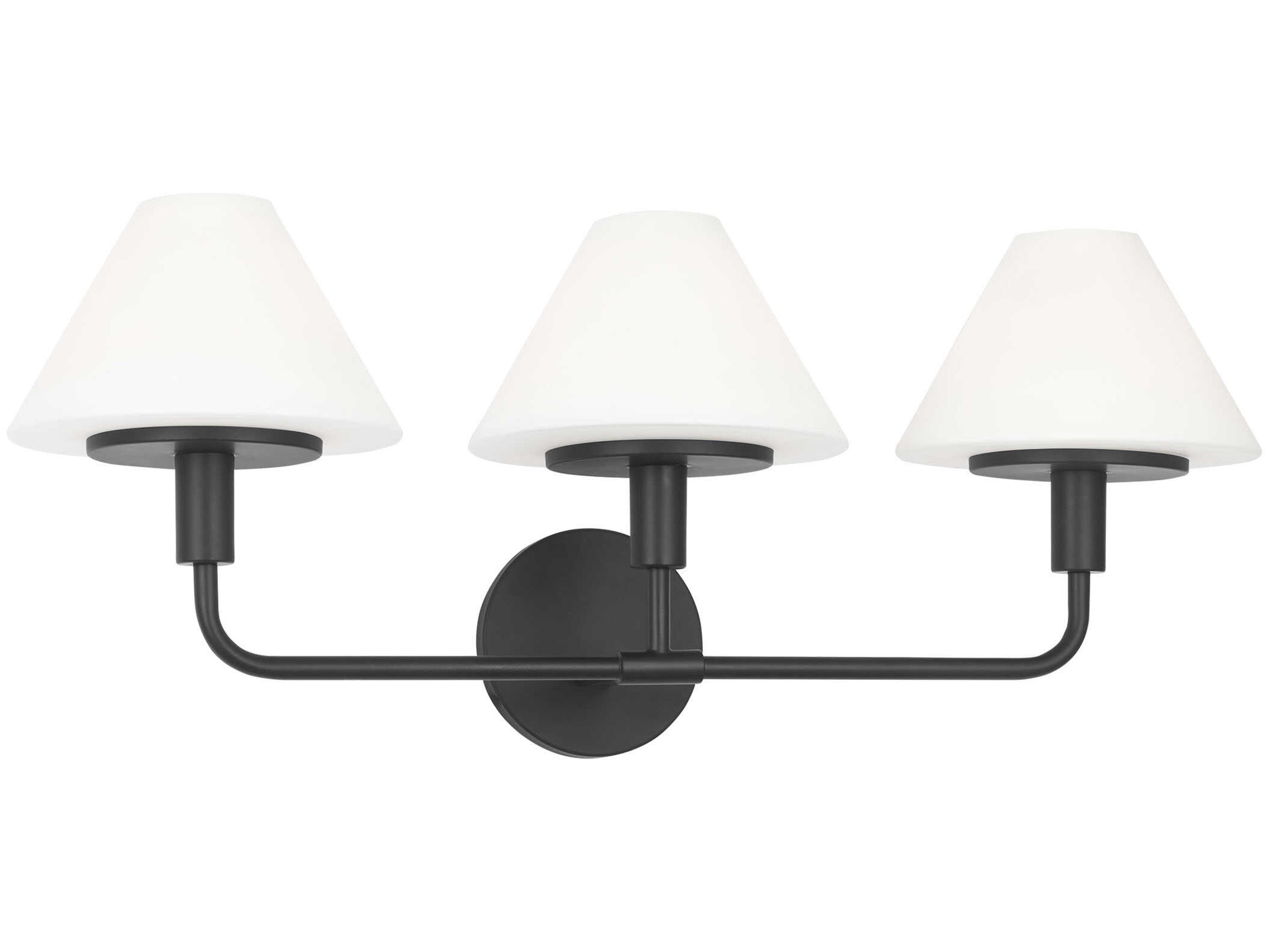 Mendota 3-Light Midnight Black Vanity Light