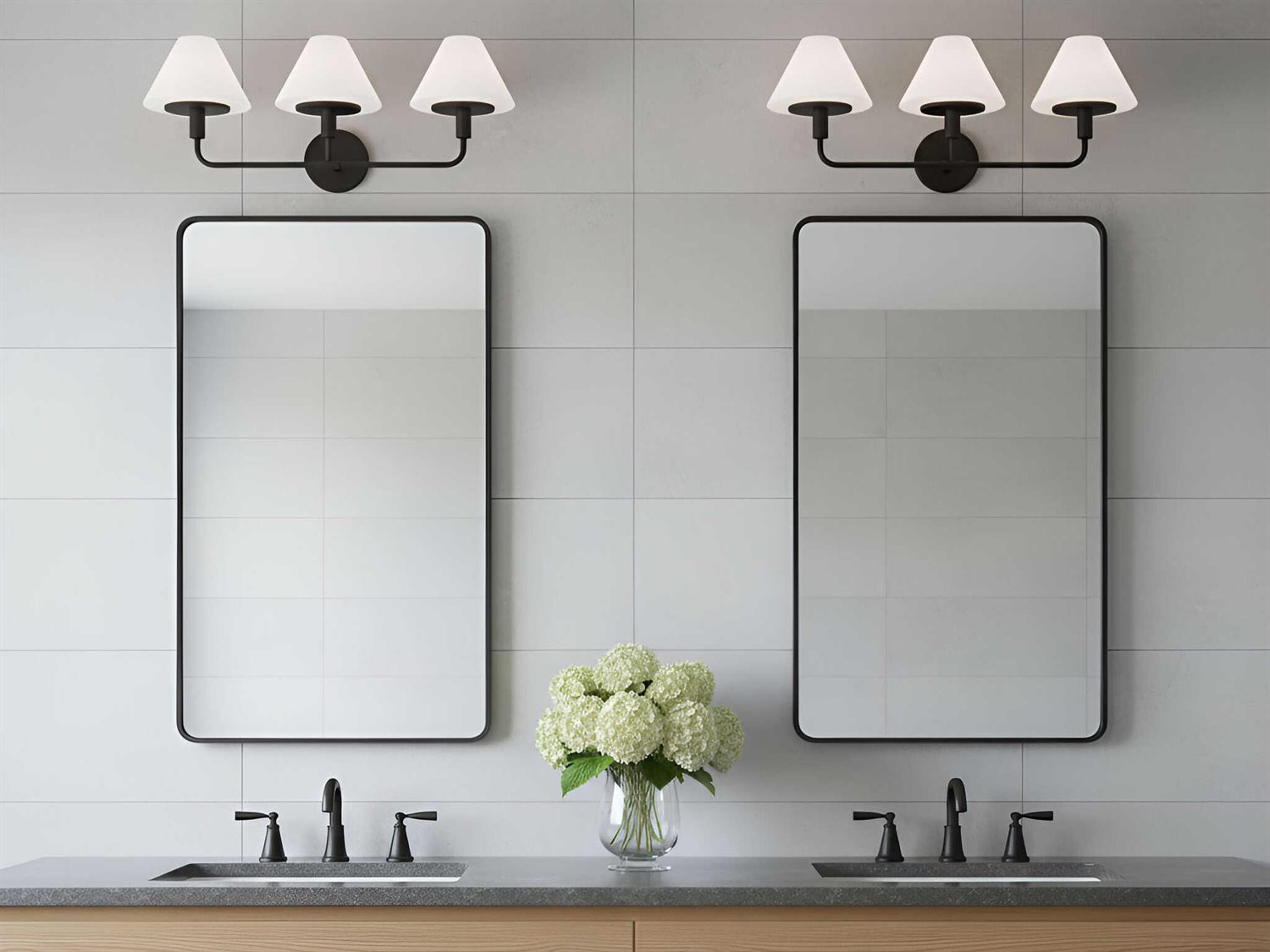 Generation Lighting Mendota 3-Light Midnight Black Vanity Light