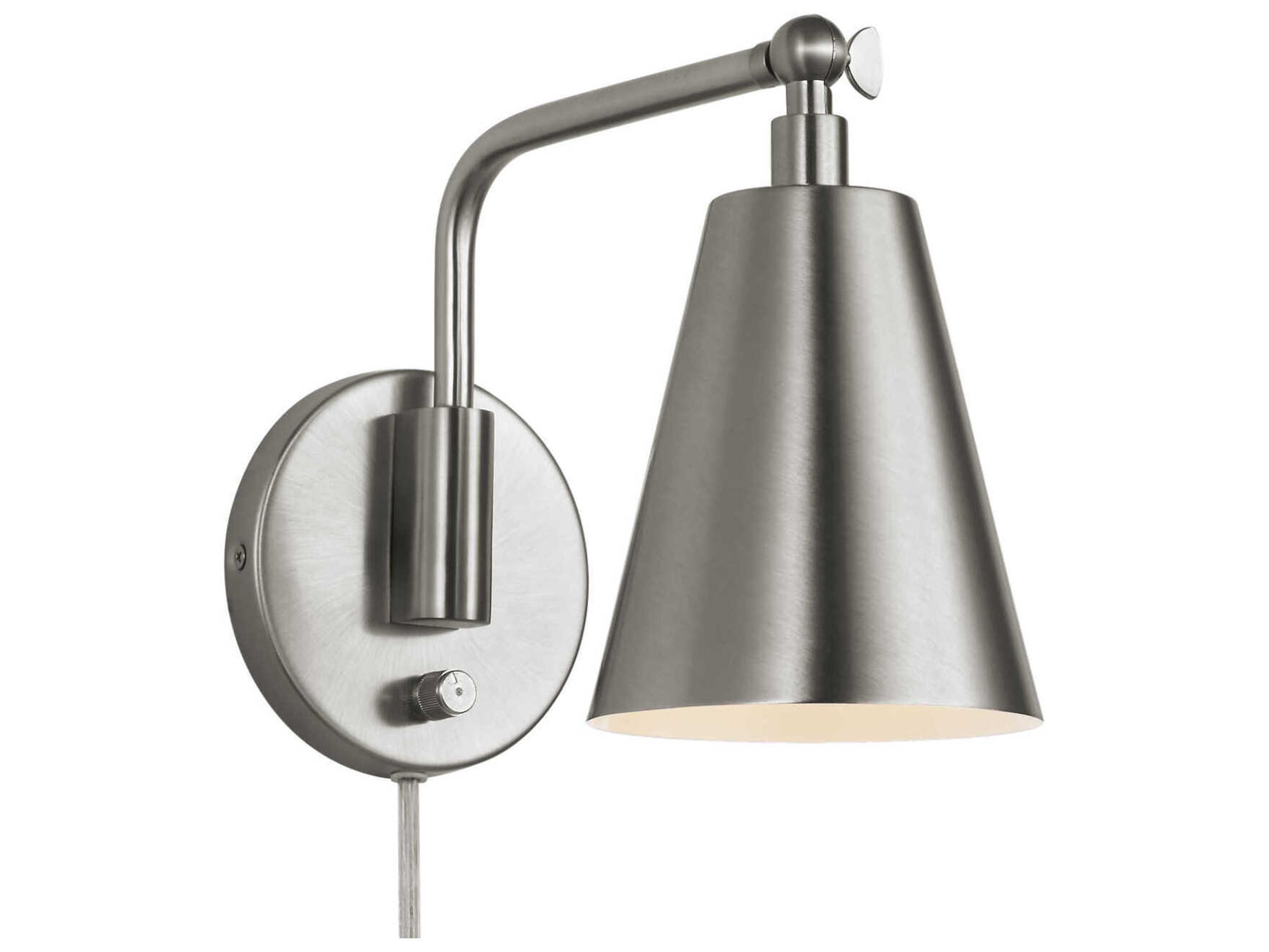 Drae 1-Light Burnished Brass Nickel Swing Wall Sconce