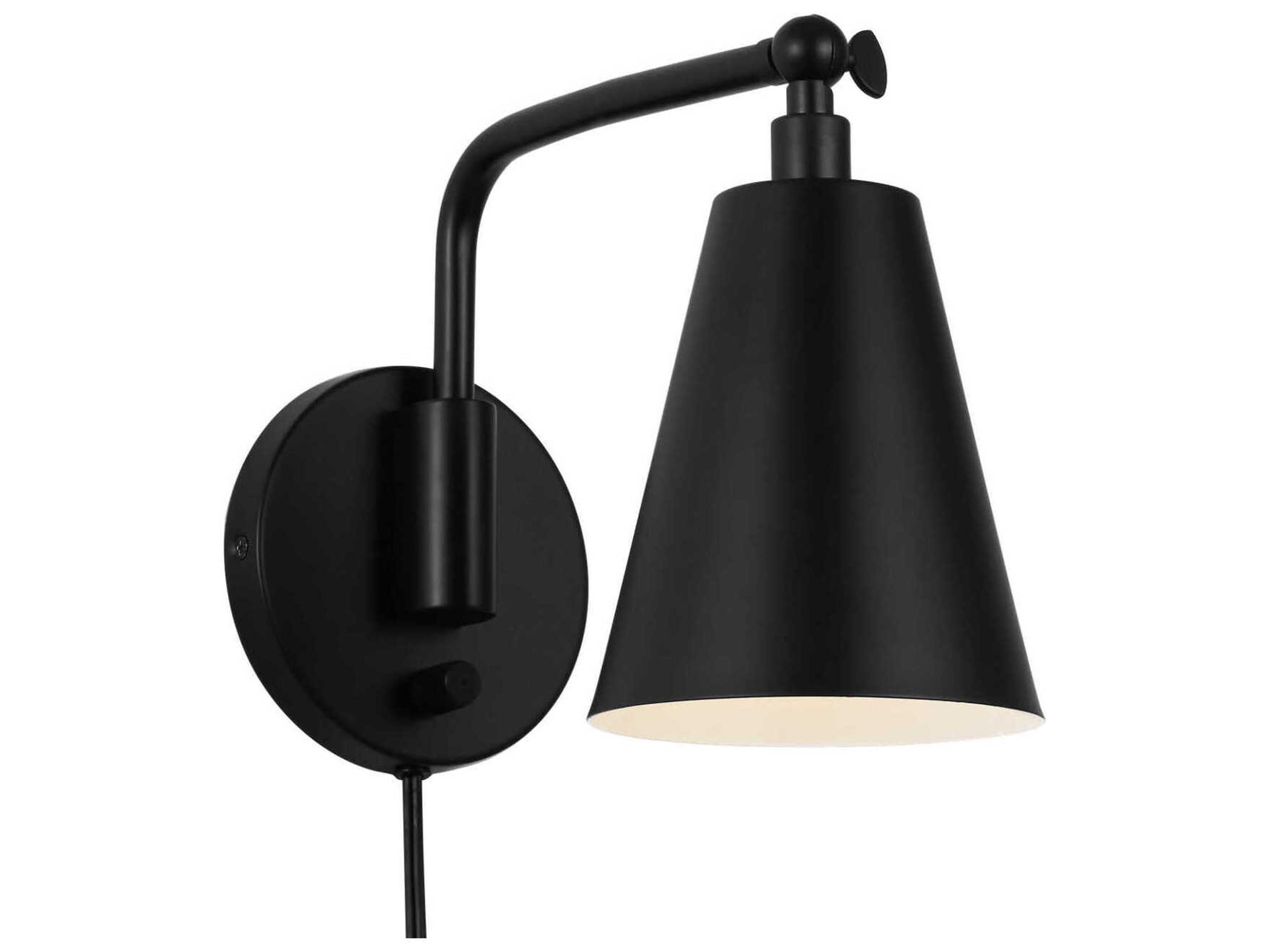 Drae 1-Light Midnight Black Swing Wall Sconce
