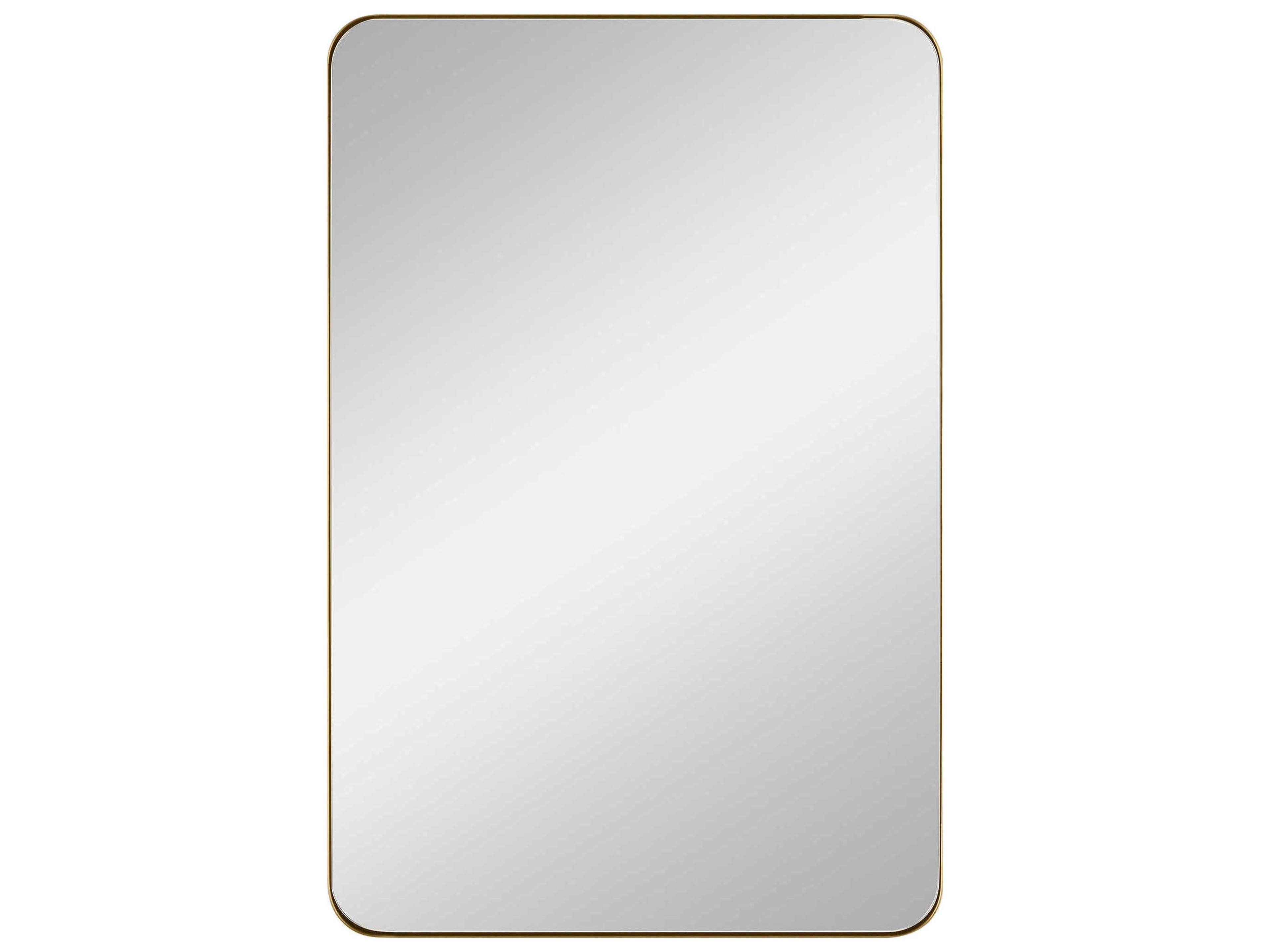 Planer Burnished Brass Rectangular Wall Mirror