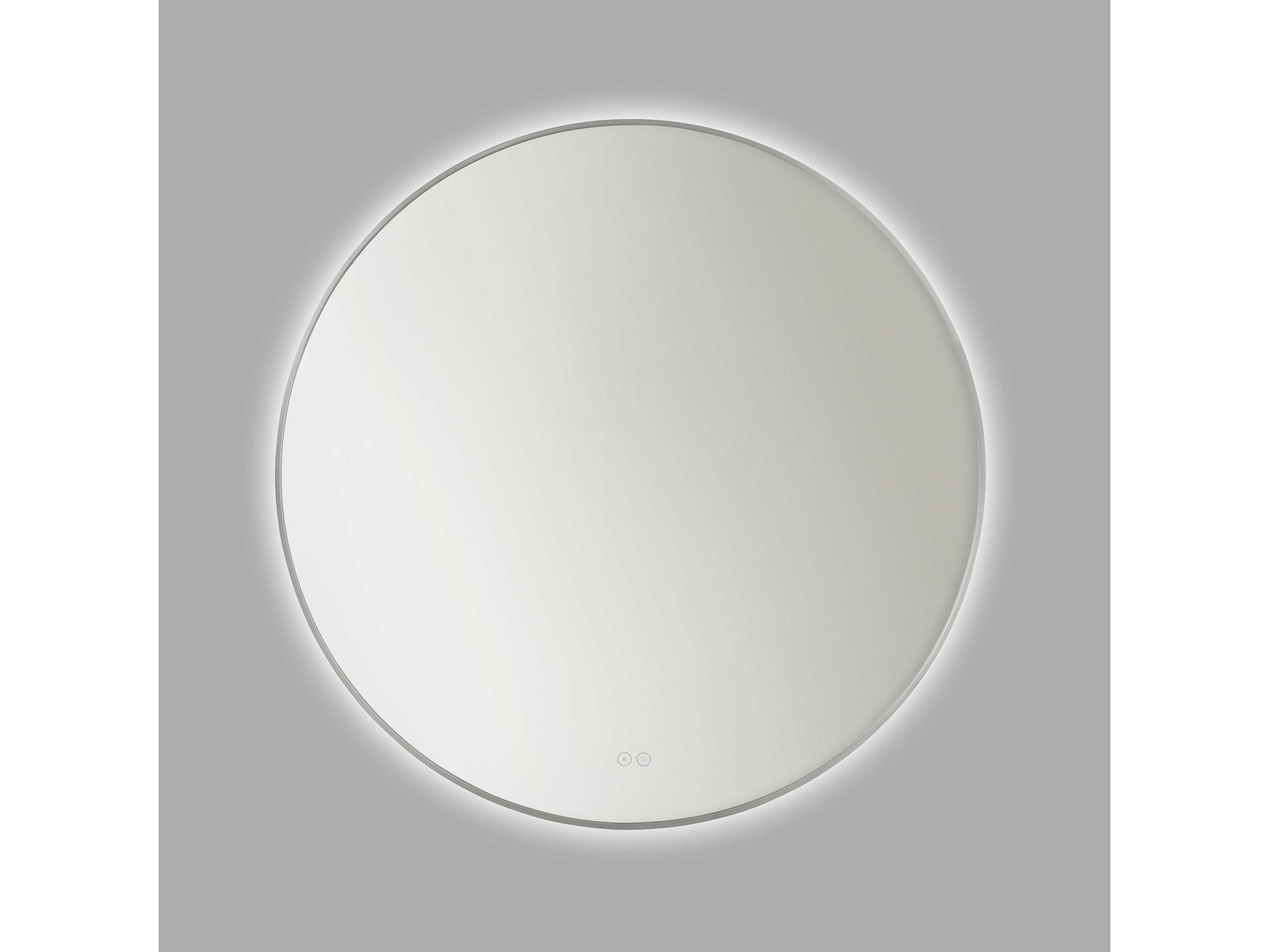 Cadre Brushed Nickel Round Wall Mirror