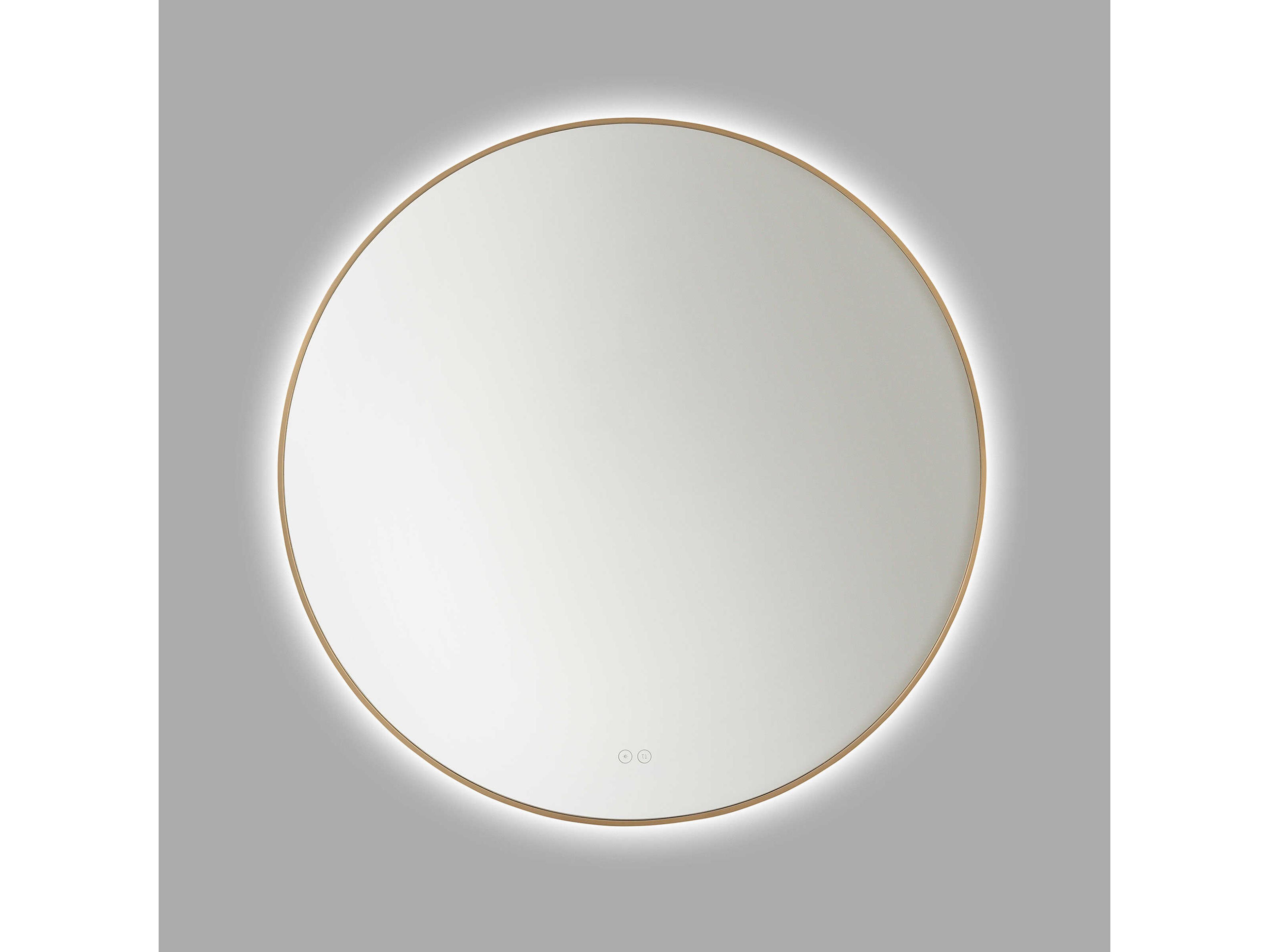 Cadre Satin Brass Round Wall Mirror