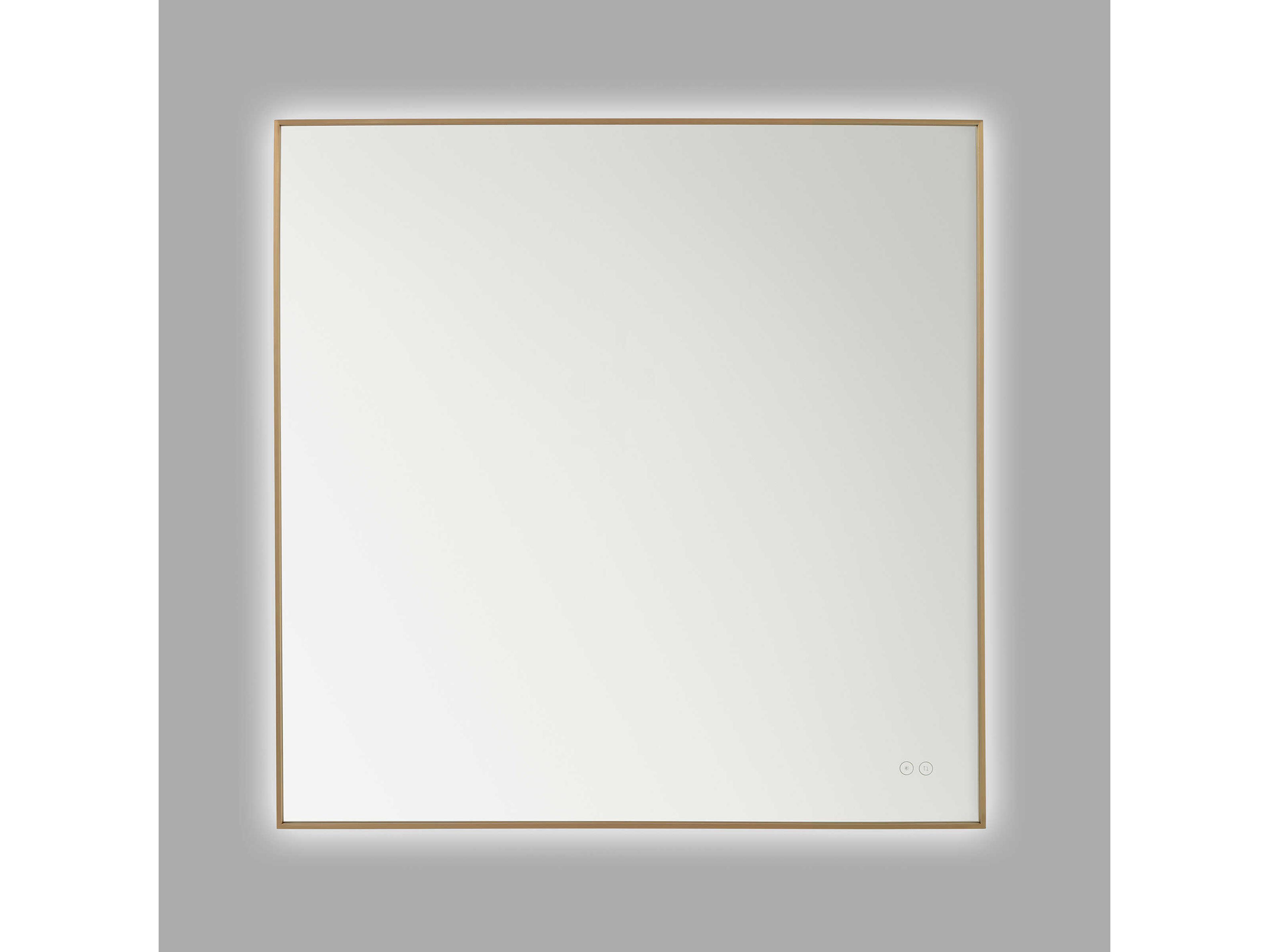 Cadre Satin Brass Square Wall Mirror