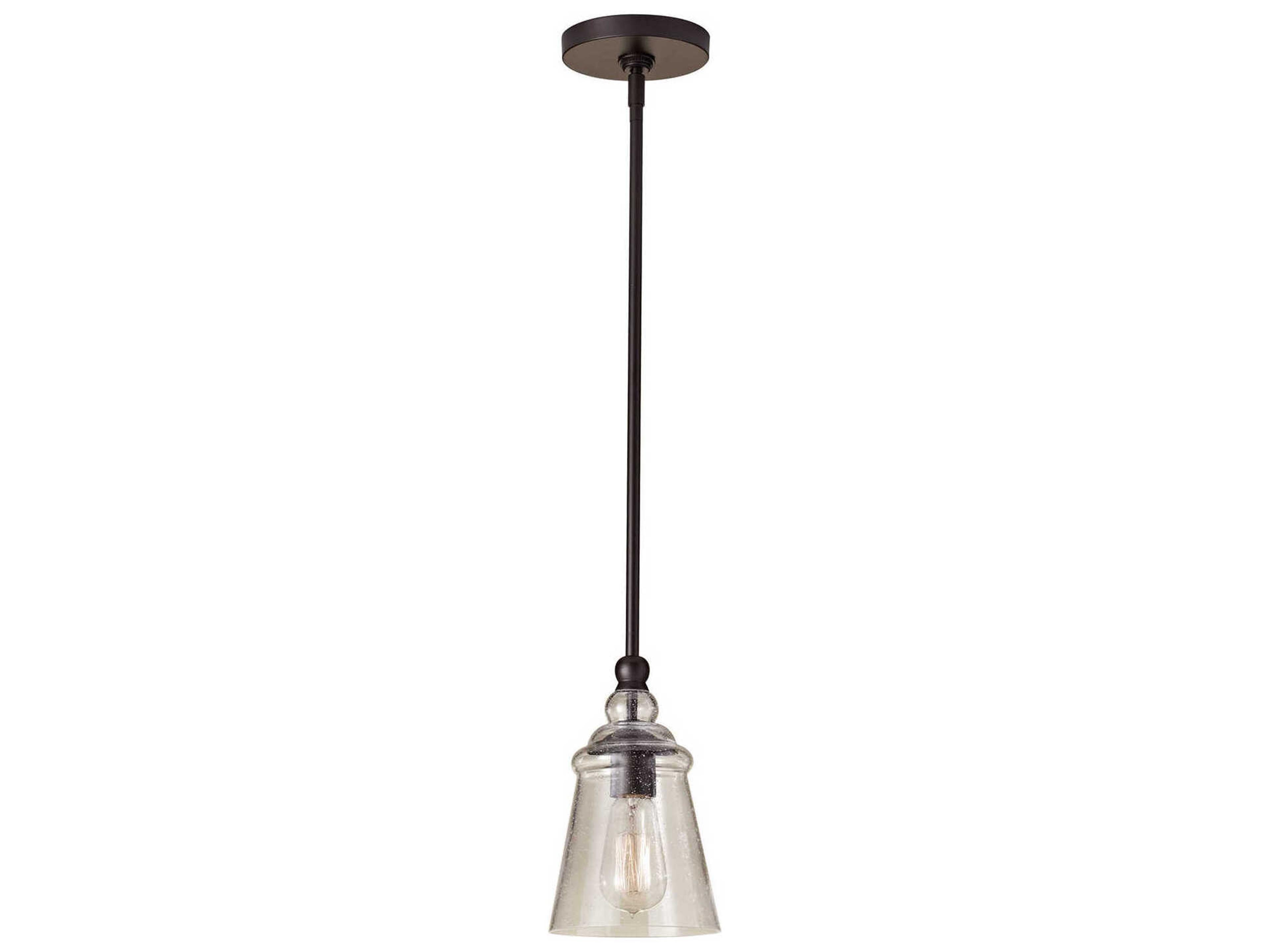 Urban Renewal 1-Light Oil Rubbed Bronze Glass Bell Mini Pendant