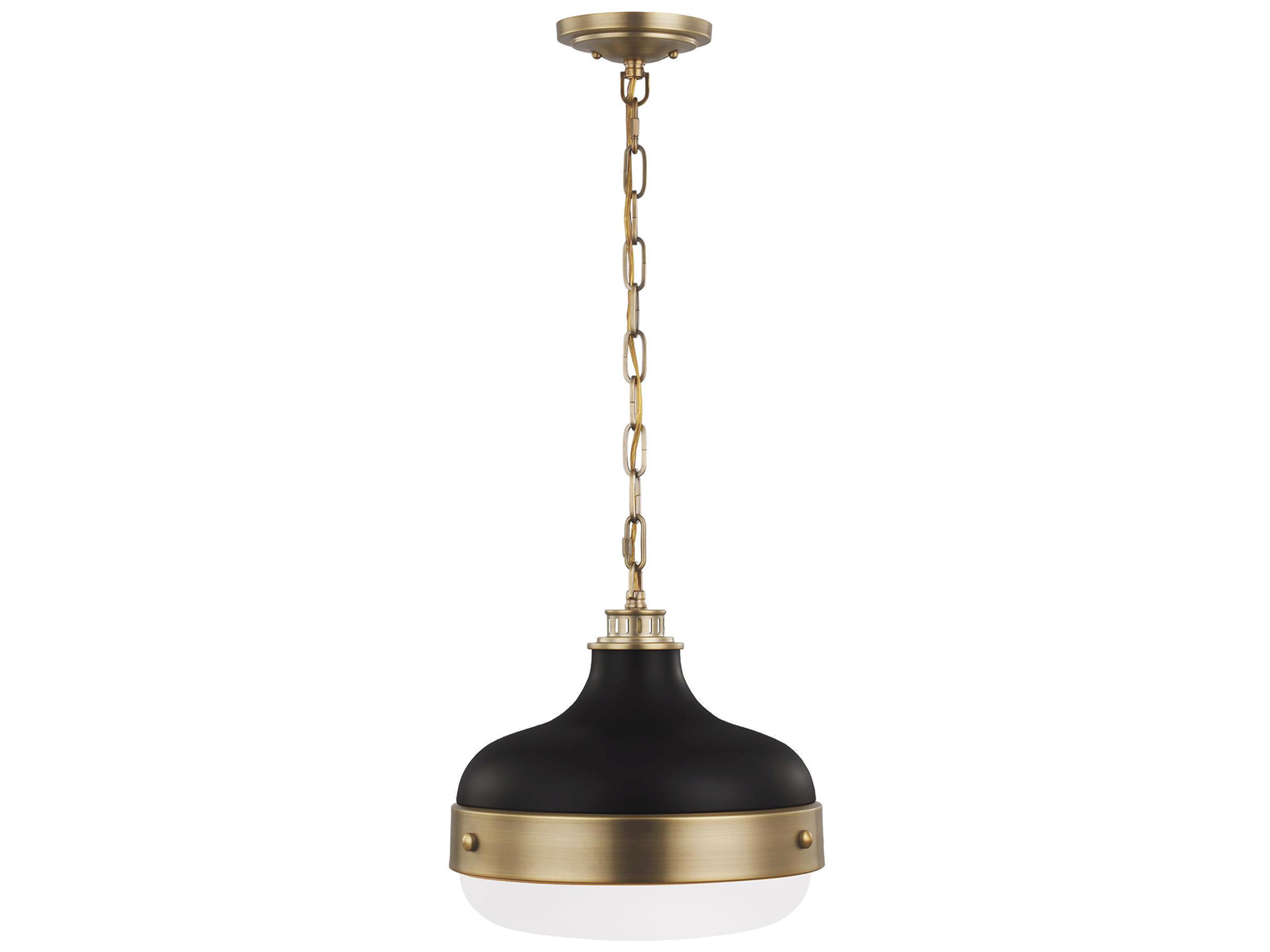 Generation Lighting Cadence 2-Light Dark Antique Brass Matte Black Pendant
