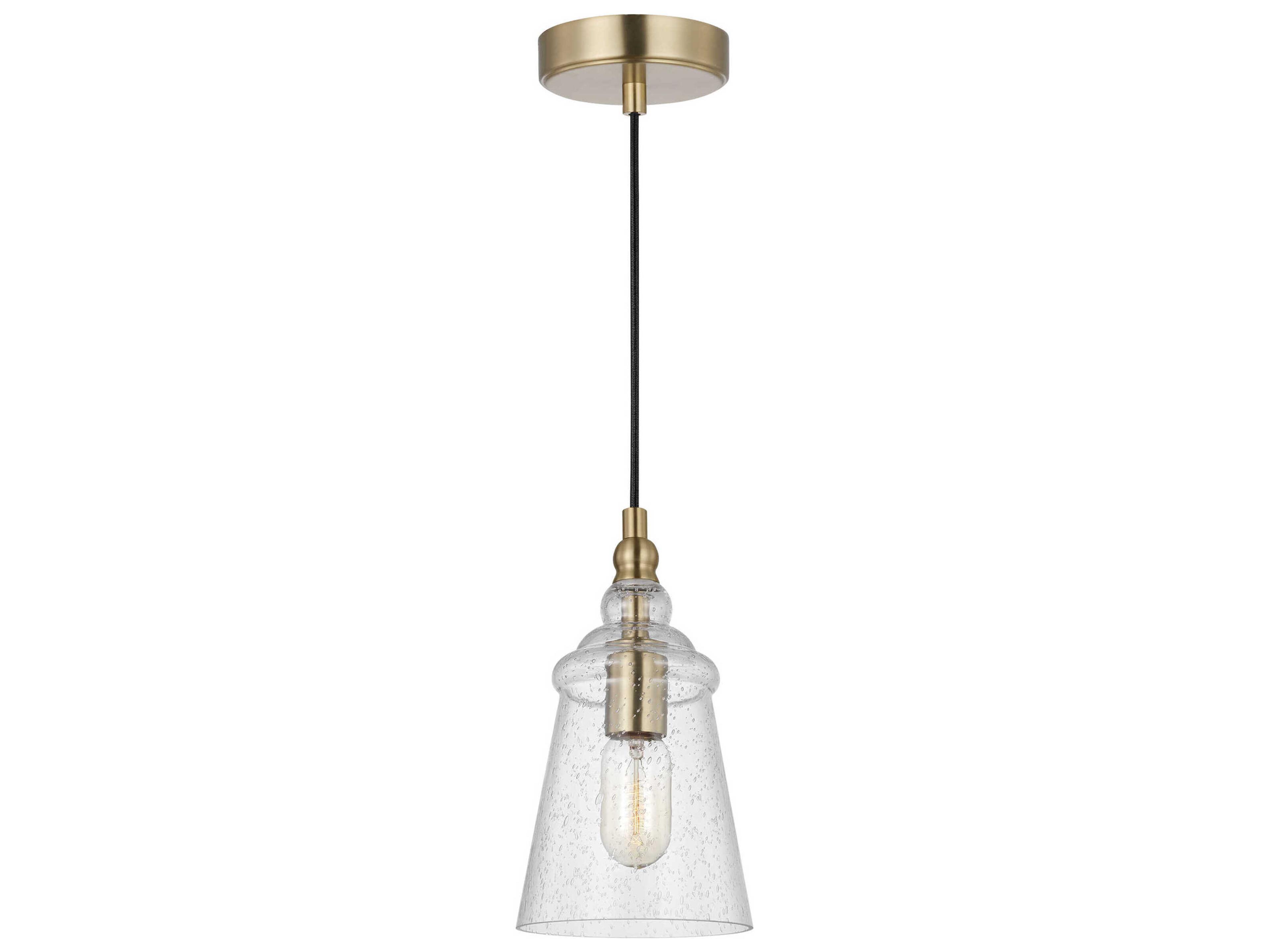 Loras 1-Light Satin Brass Bell Mini Pendant
