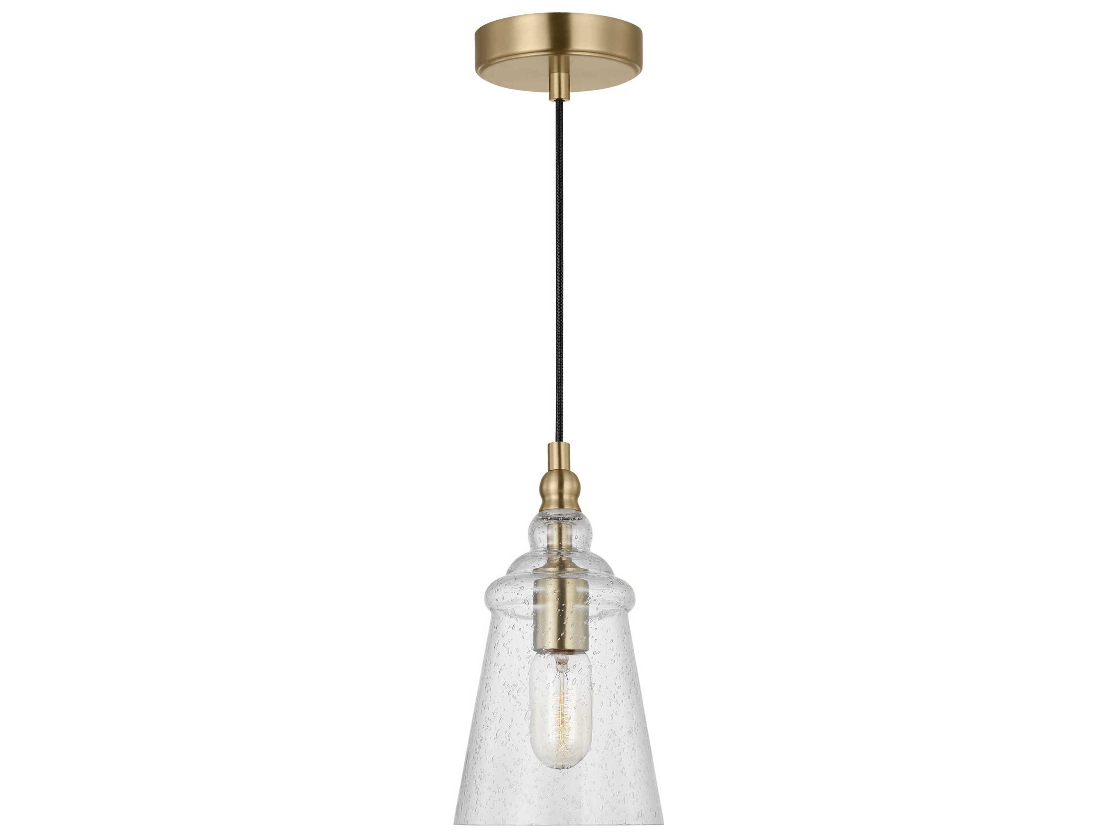 Generation Lighting Loras 1-Light Satin Brass Bell Mini Pendant