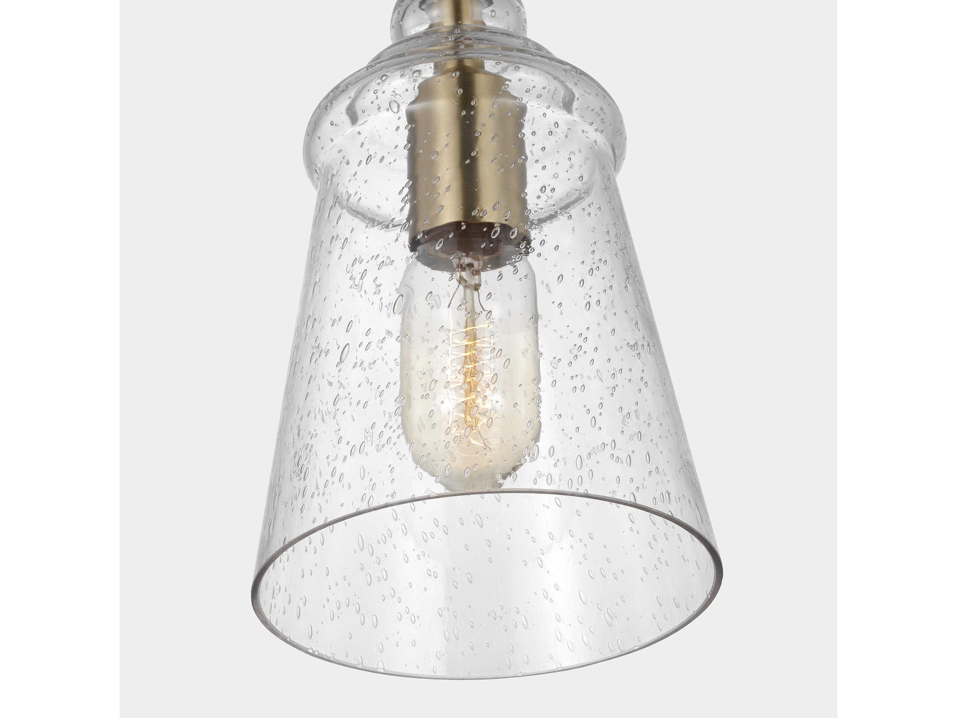 Generation Lighting Loras 1-Light Satin Brass Bell Mini Pendant